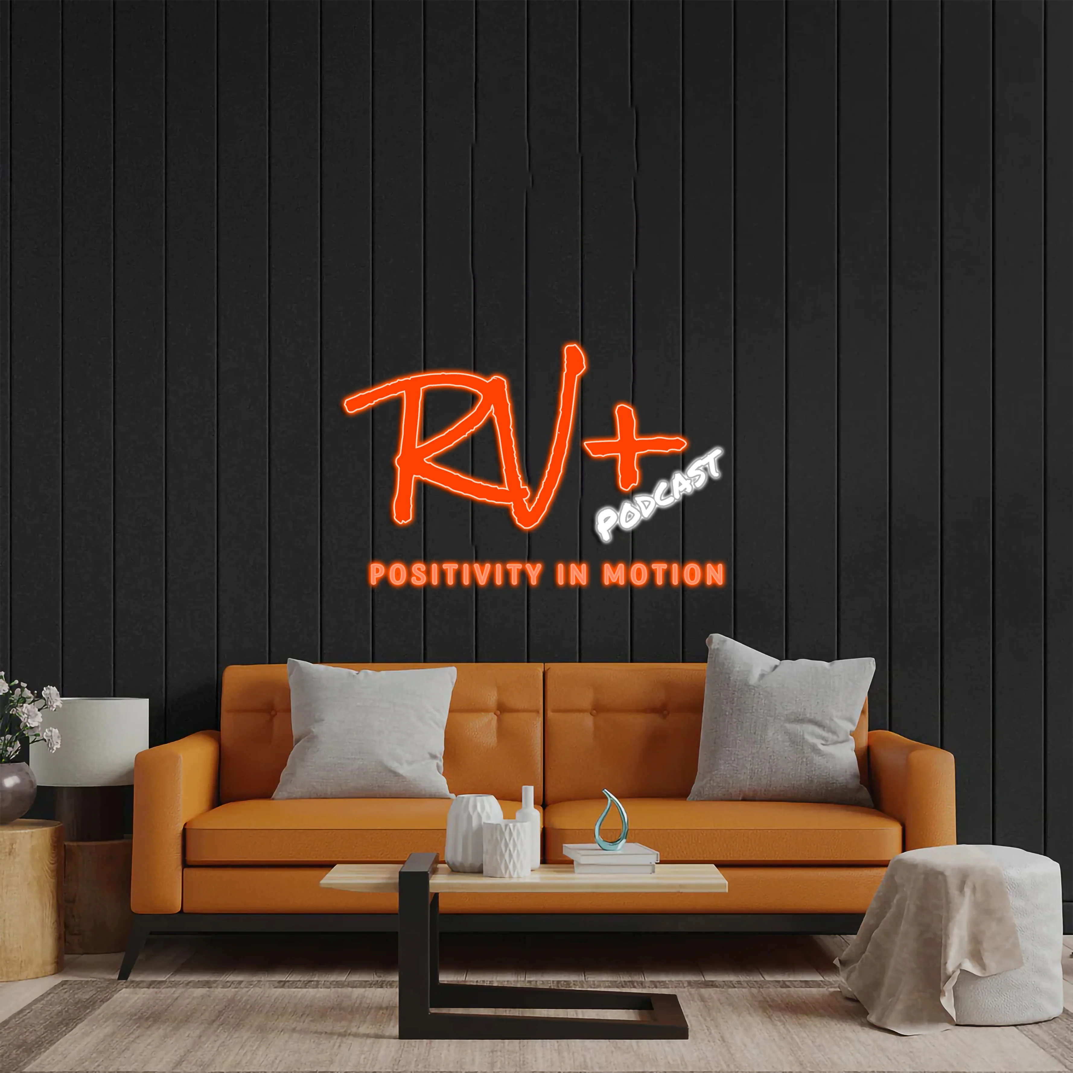 RV+ Podcast - Premium Neon Artwork