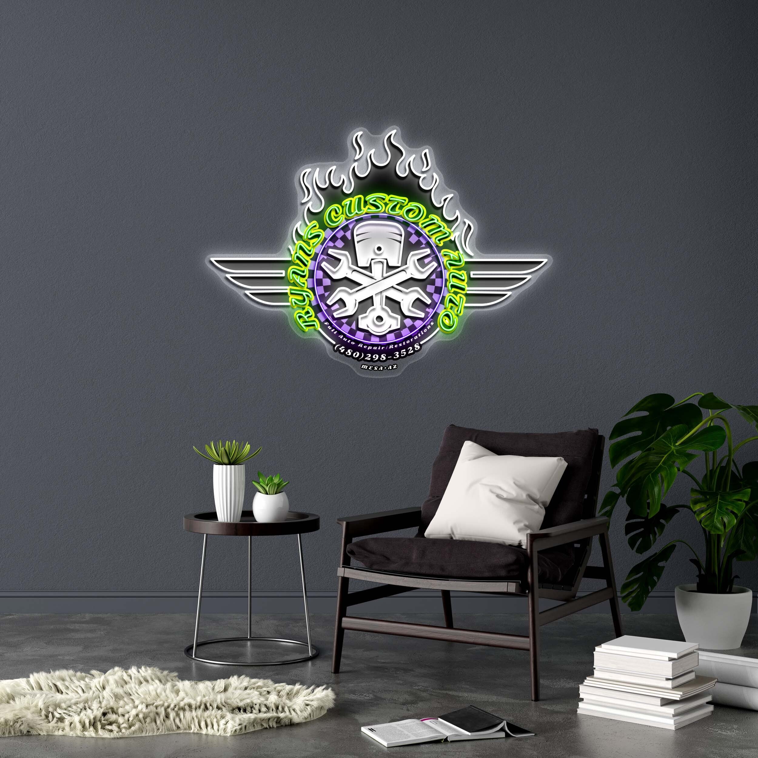 Ryans Custom Auto - Premium Neon Artwork