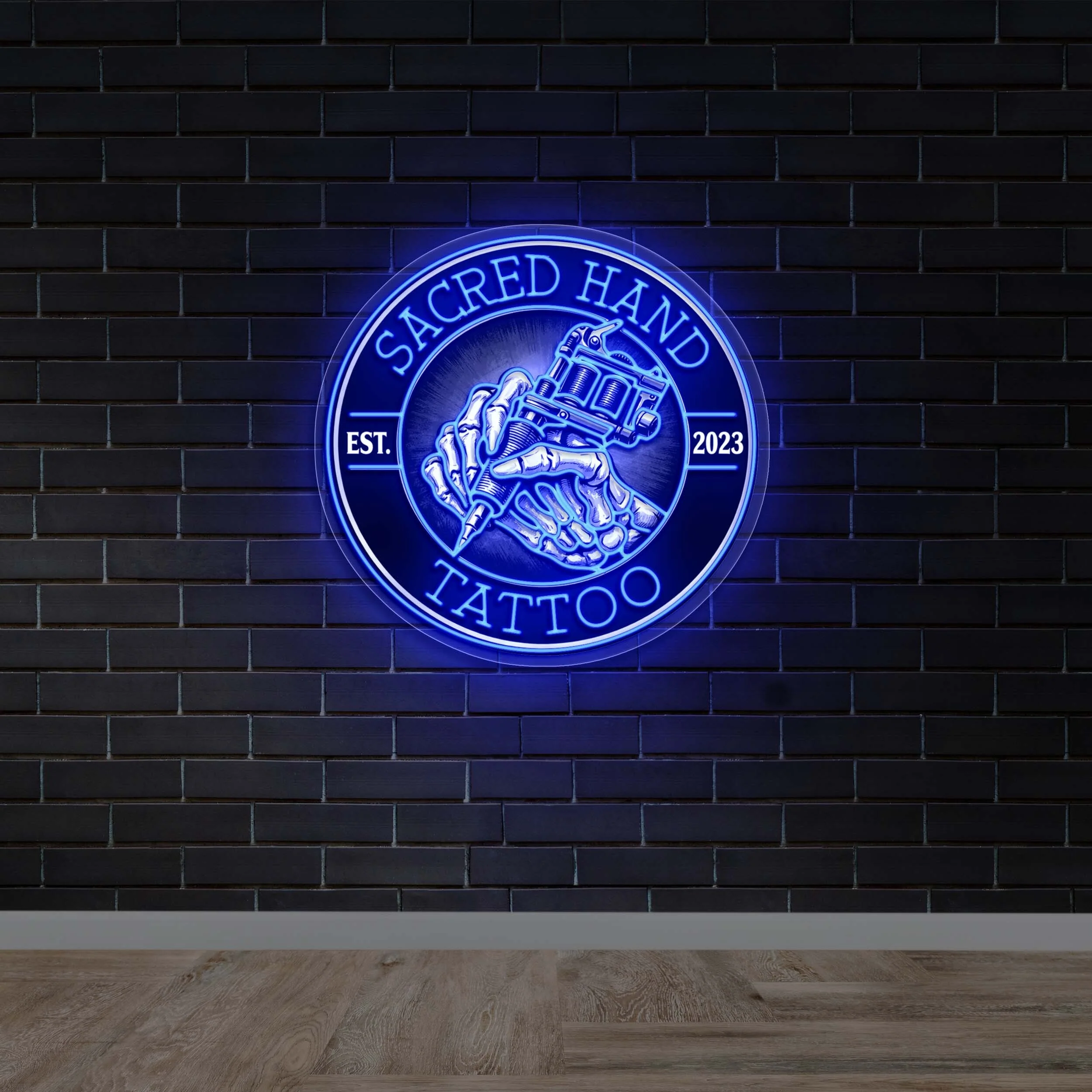 Sacred Hand Tattoo - Premium Neon Artwork