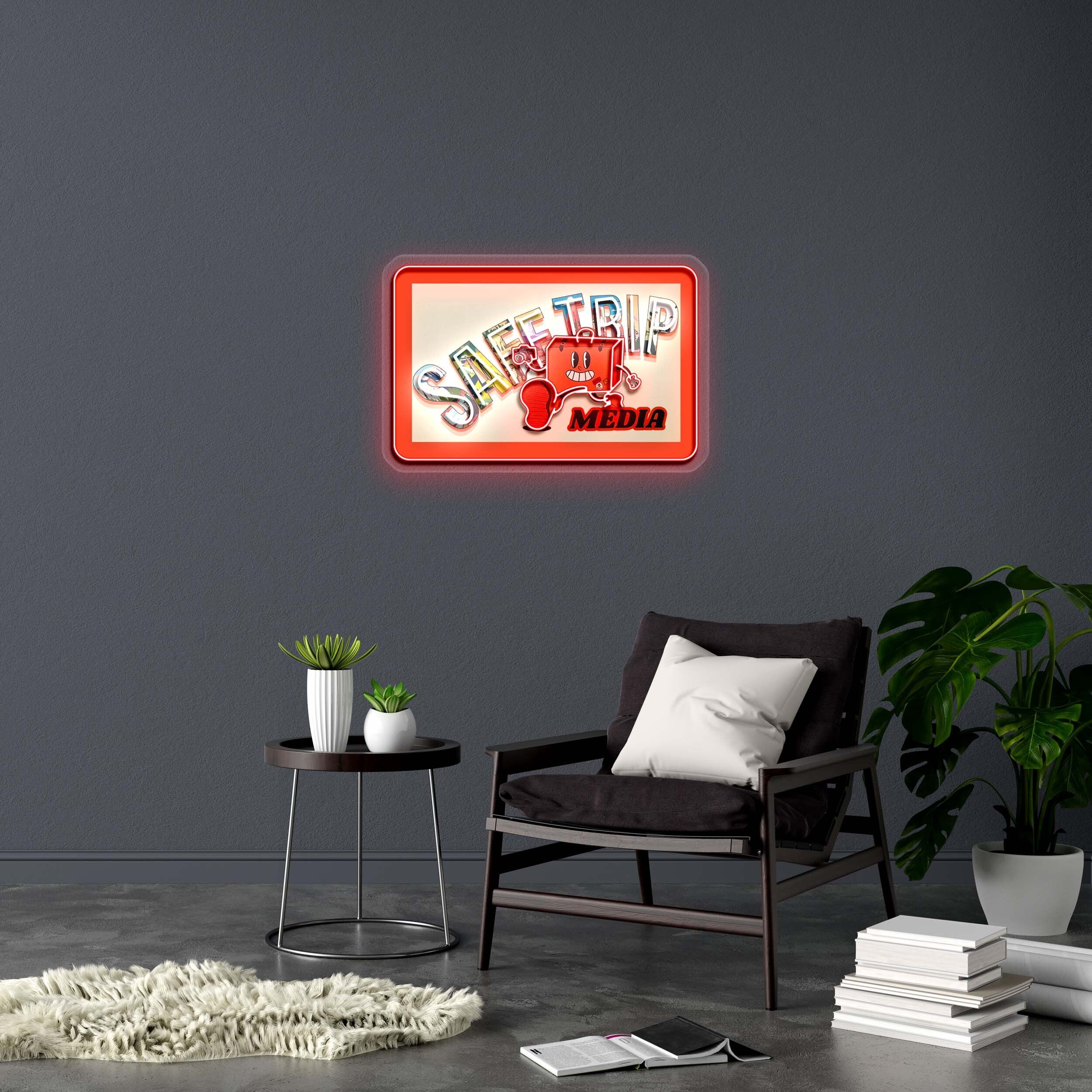 SAFE TRIP Media - Premium Neon Artwork