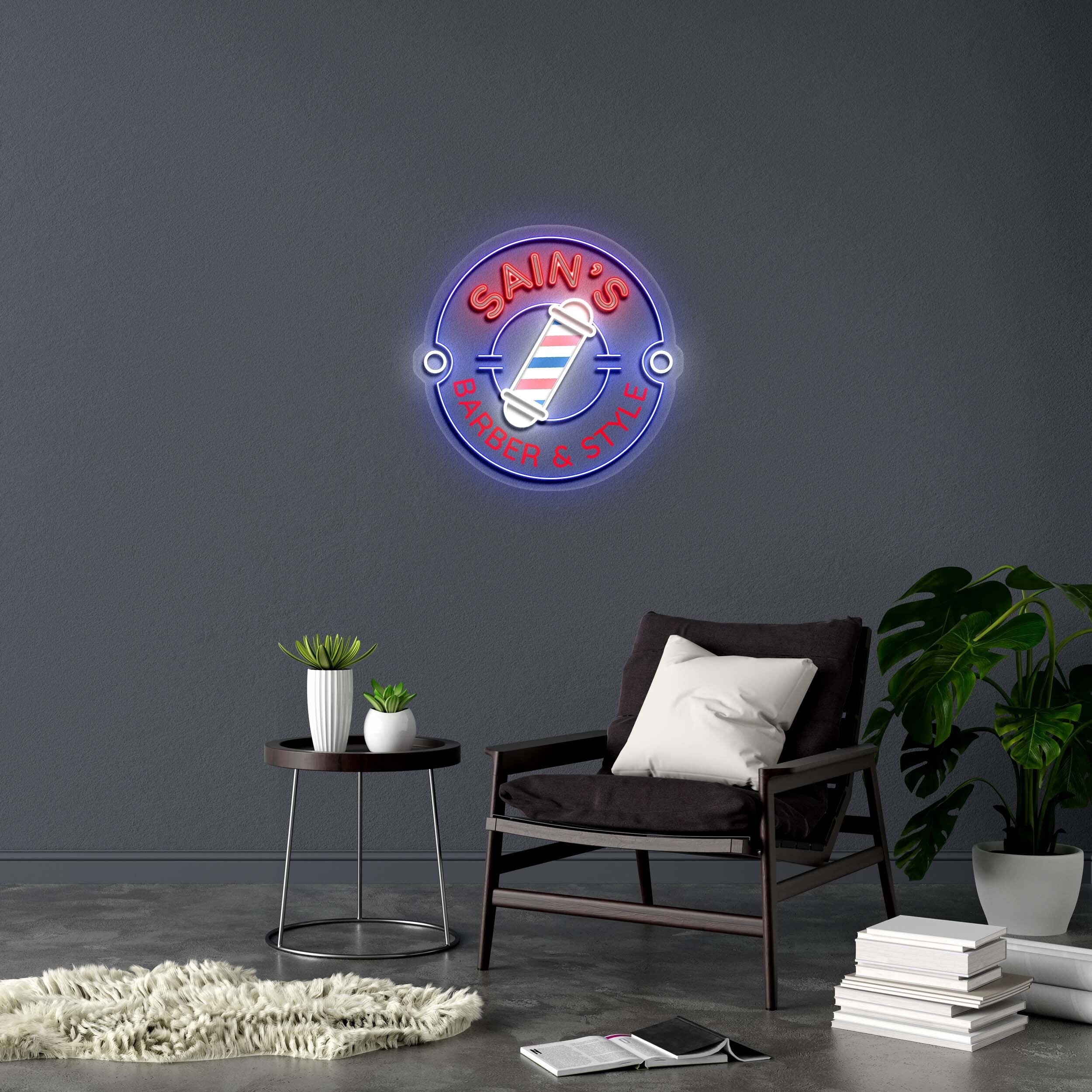 SAIN'S BARBER & STYLE - Premium Neon Artwork