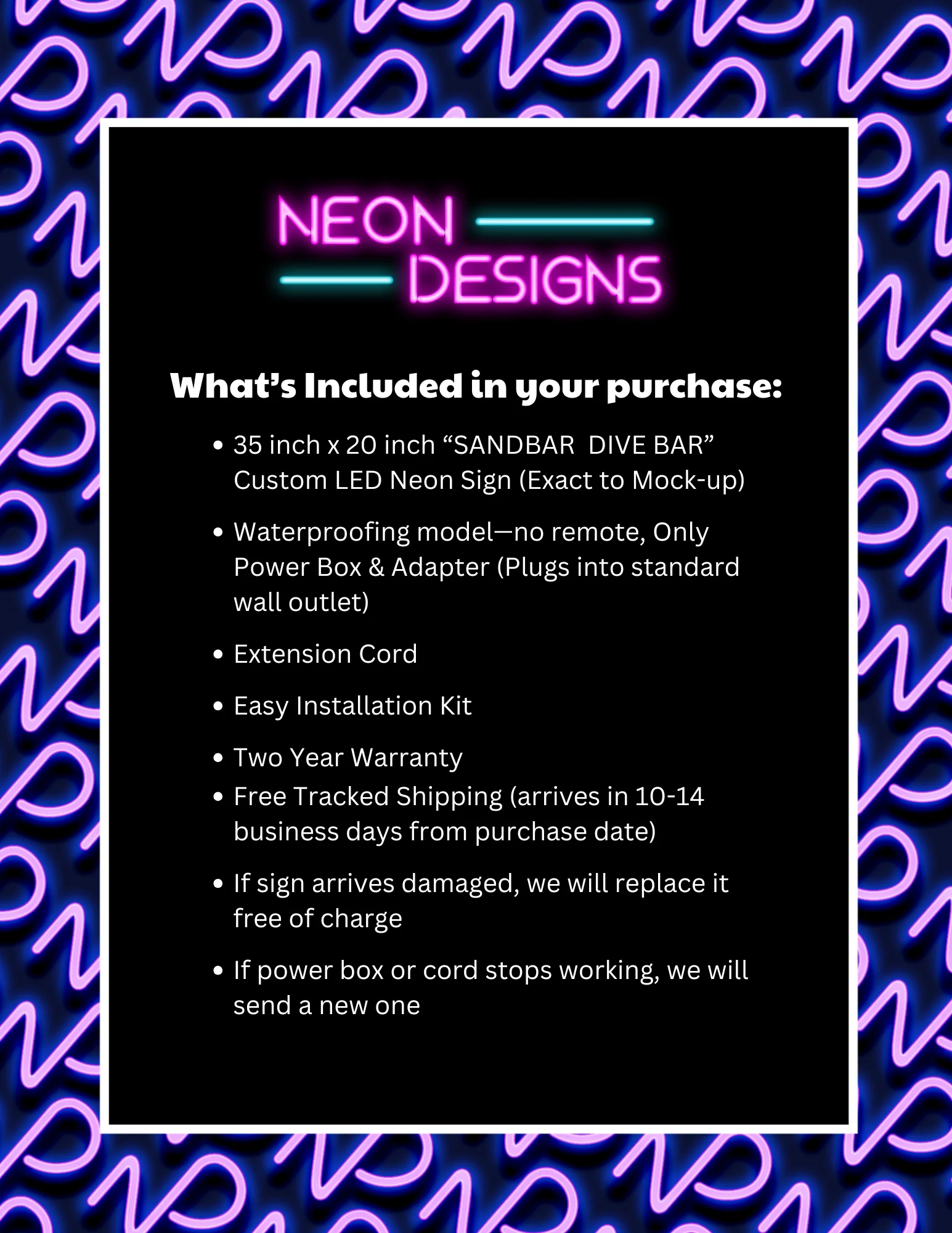 SANDBAR DIVE BAR - Premium Neon Artwork - Image 2