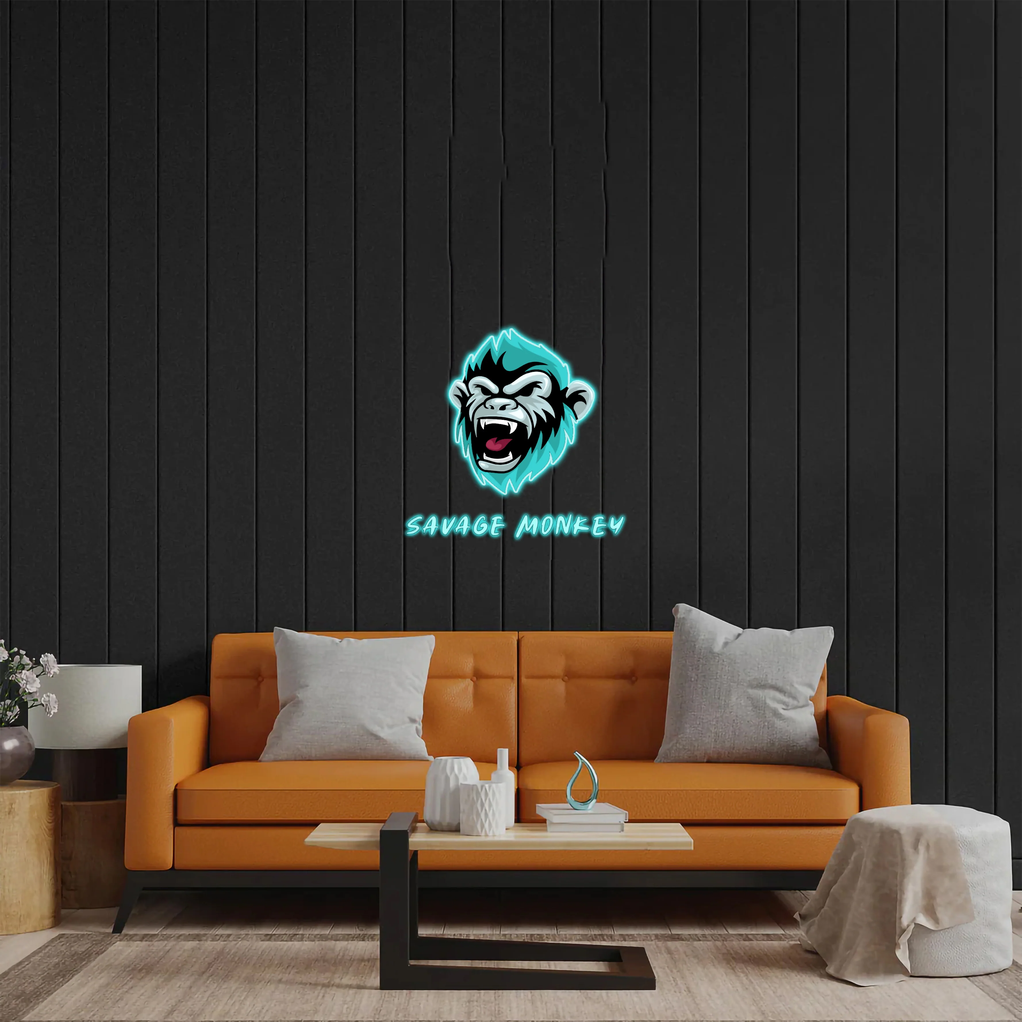 Savage Monkey - Premium Neon Artwork