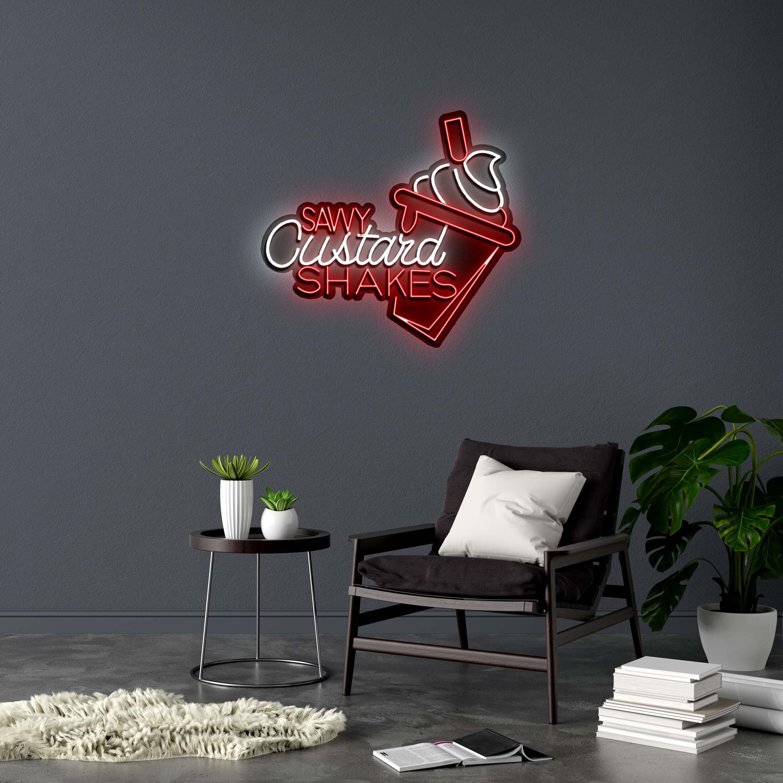 SAVVY CUSTARD SHAKES - Premium Neon Artwork