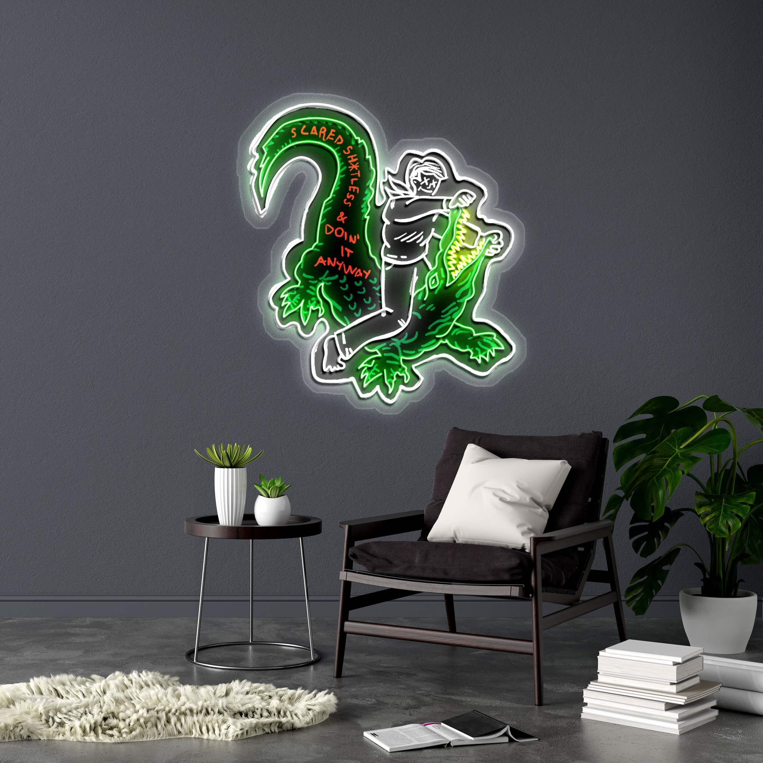 SCARED SH*TLESS DOIN' IT ANYWAY - Premium Neon Artwork
