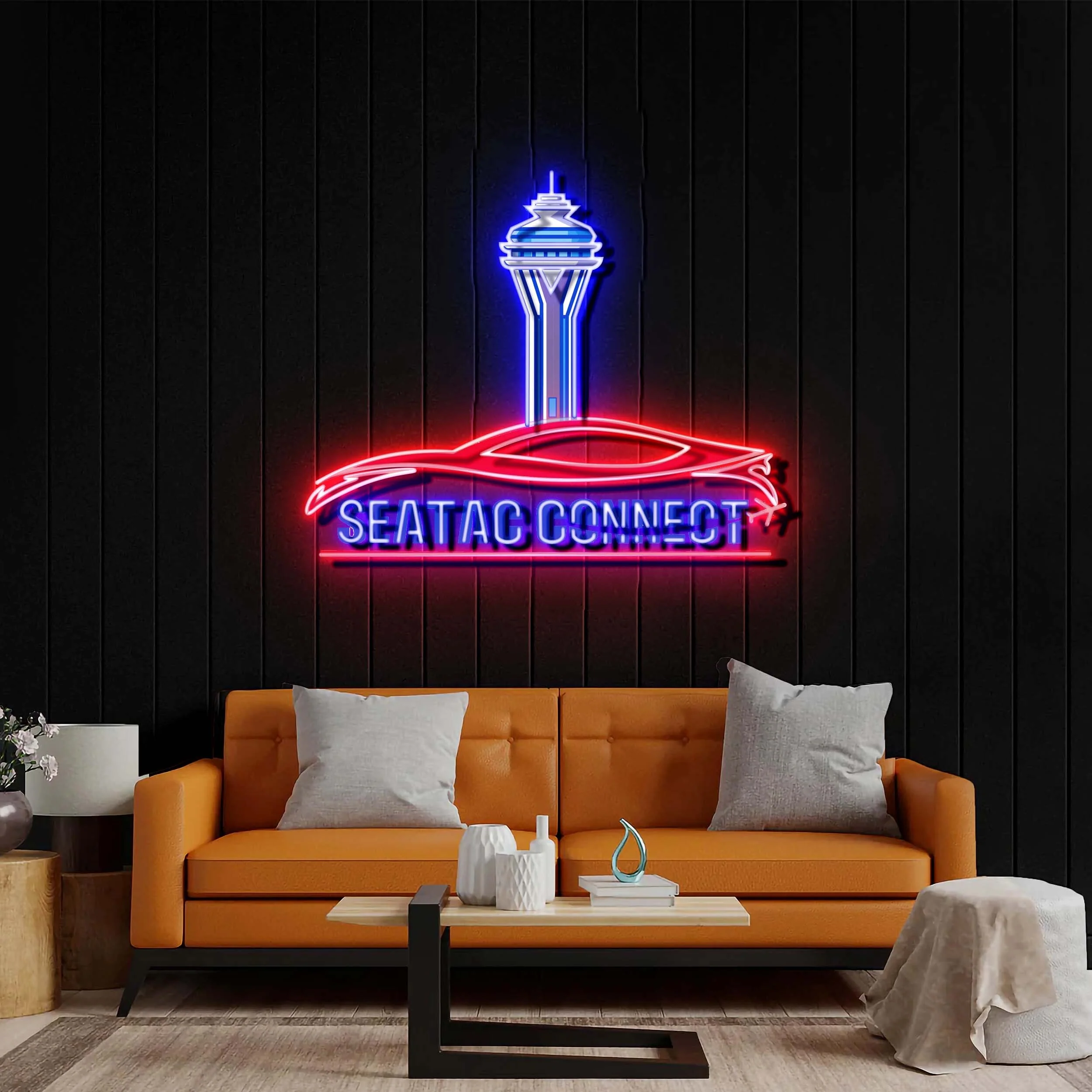 SEATAC CONNECT - Premium Neon Artwork