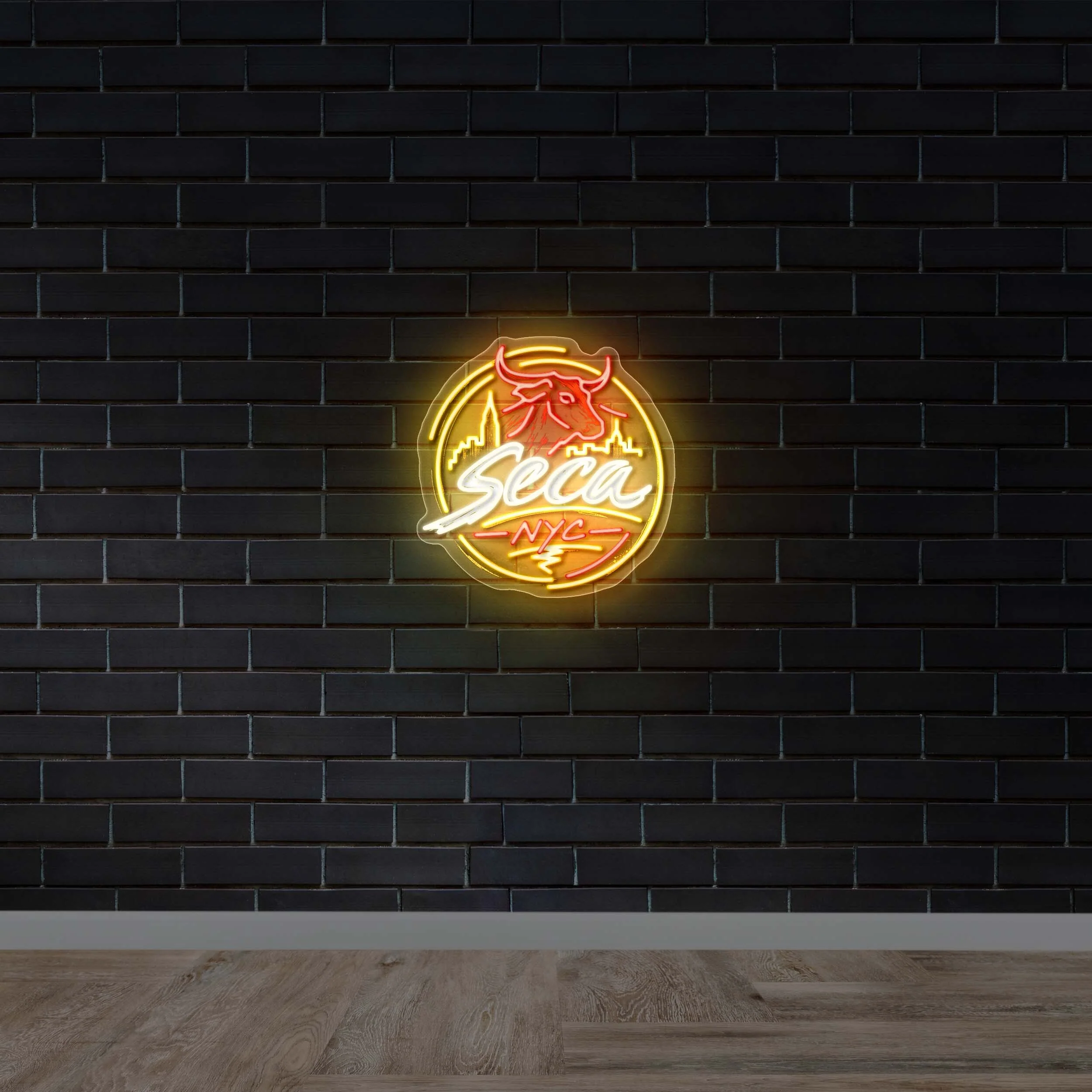 Seca NYC Bull Logo - Premium Neon Artwork