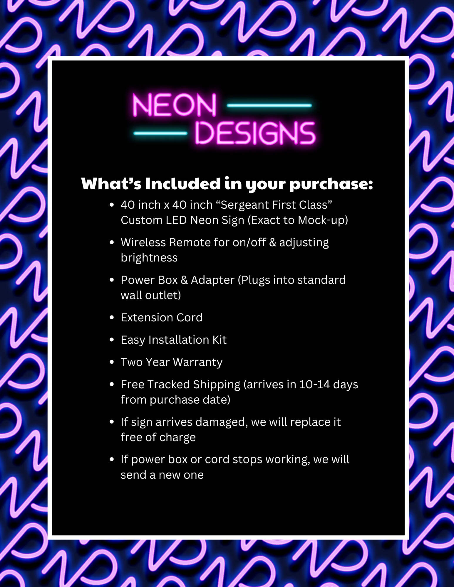 Sergeant First Class - Premium Neon Artwork - Image 2