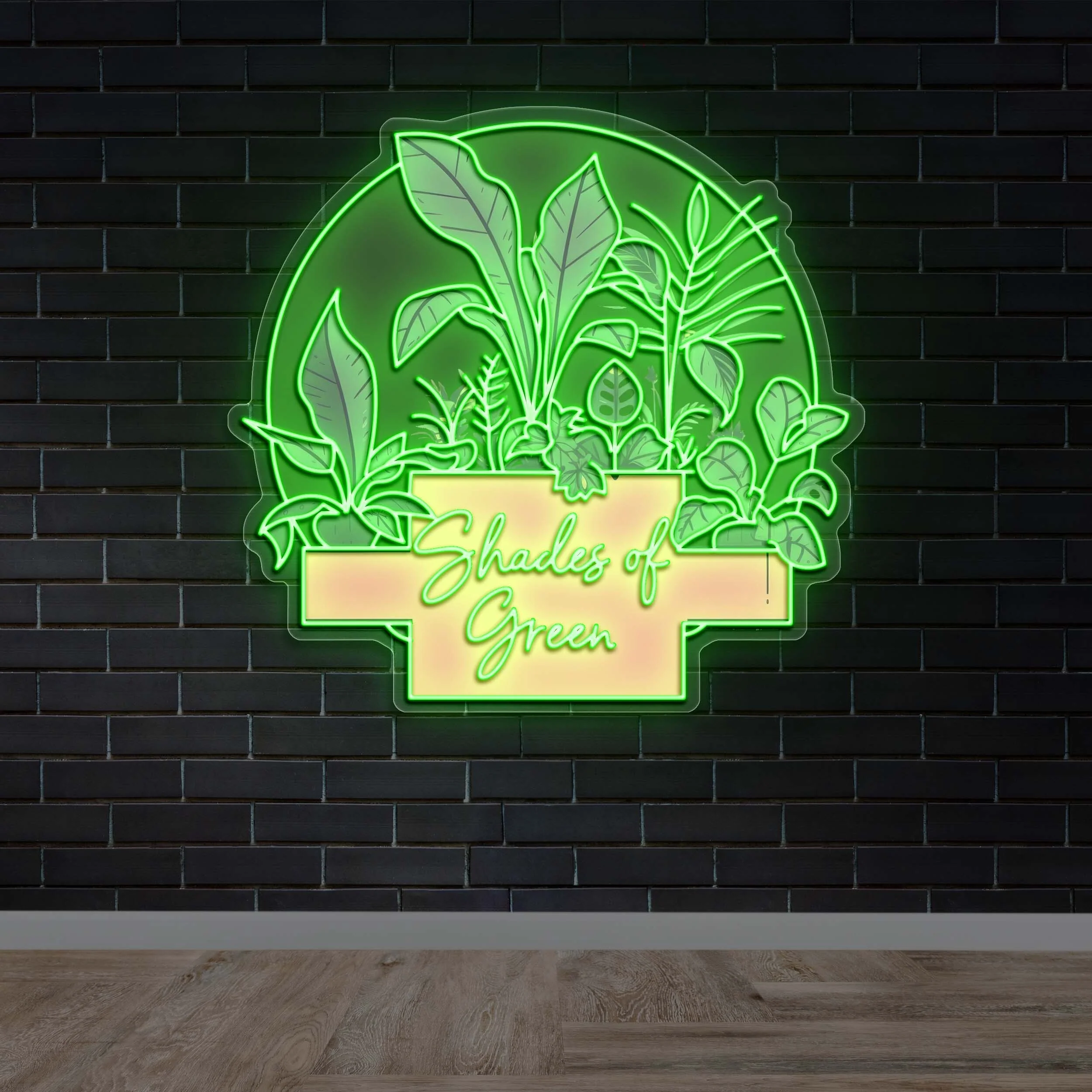 Shades of Green - Premium Neon Artwork