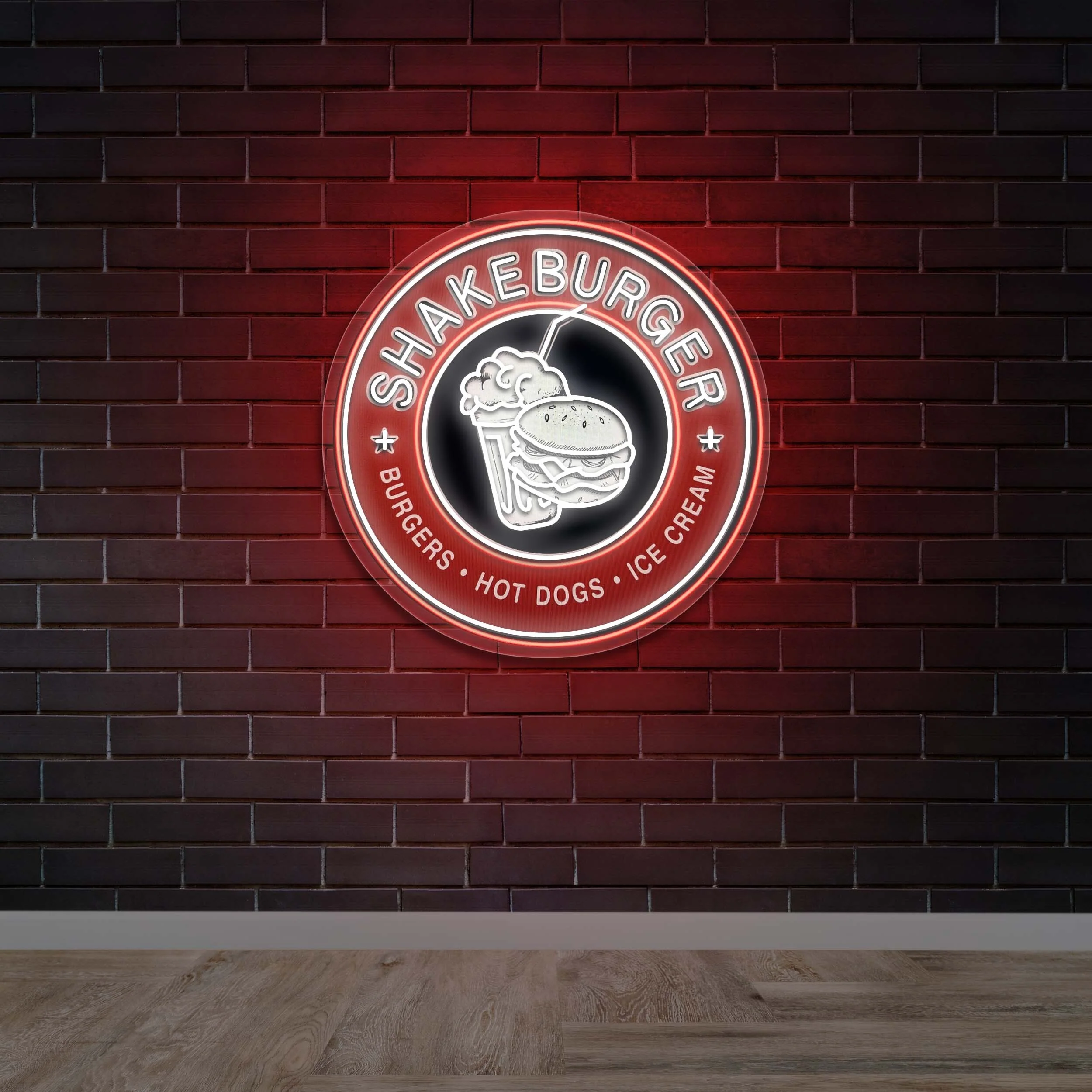 SHAKE BURGER - Premium Neon Artwork