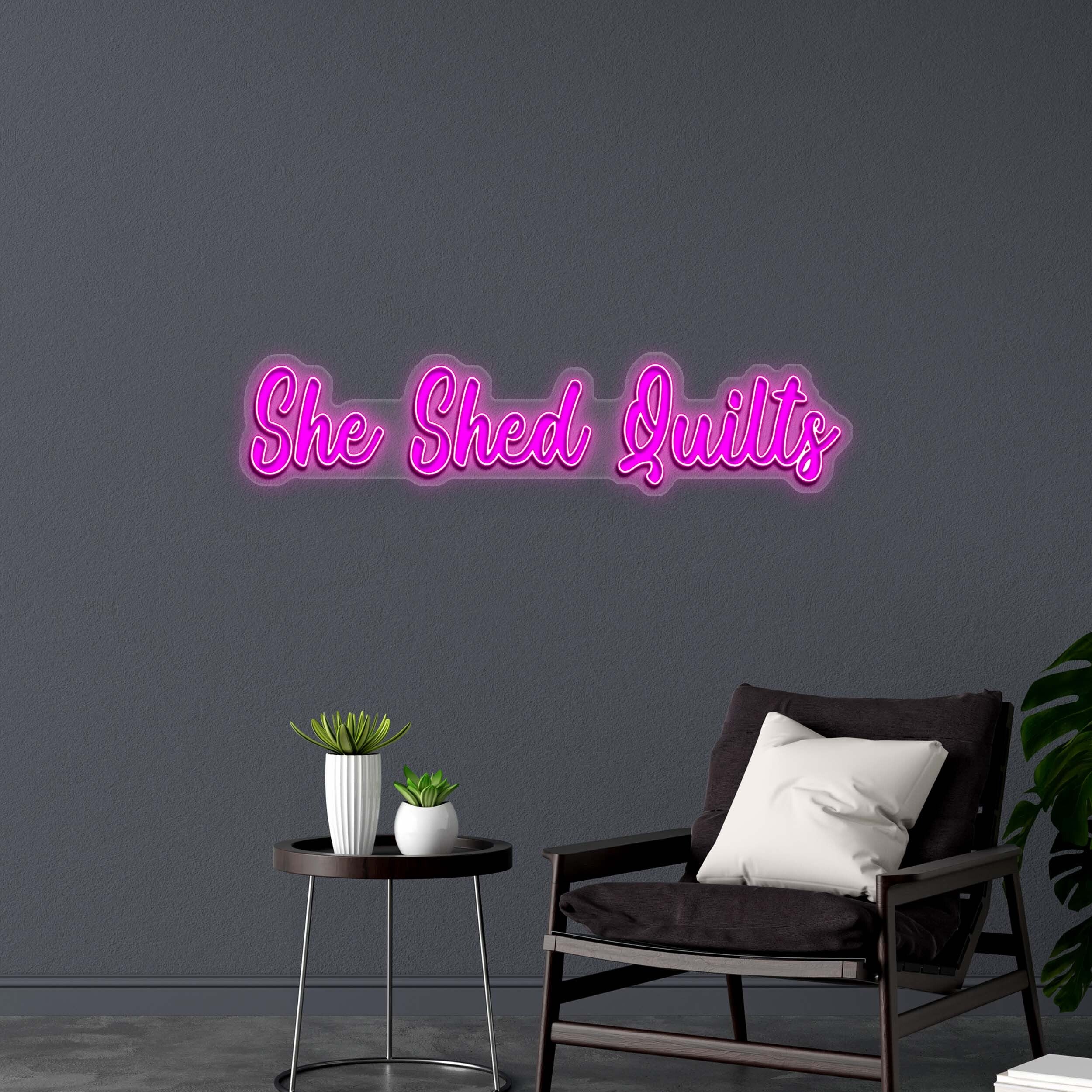 She Shed Quilts - Premium Neon Artwork