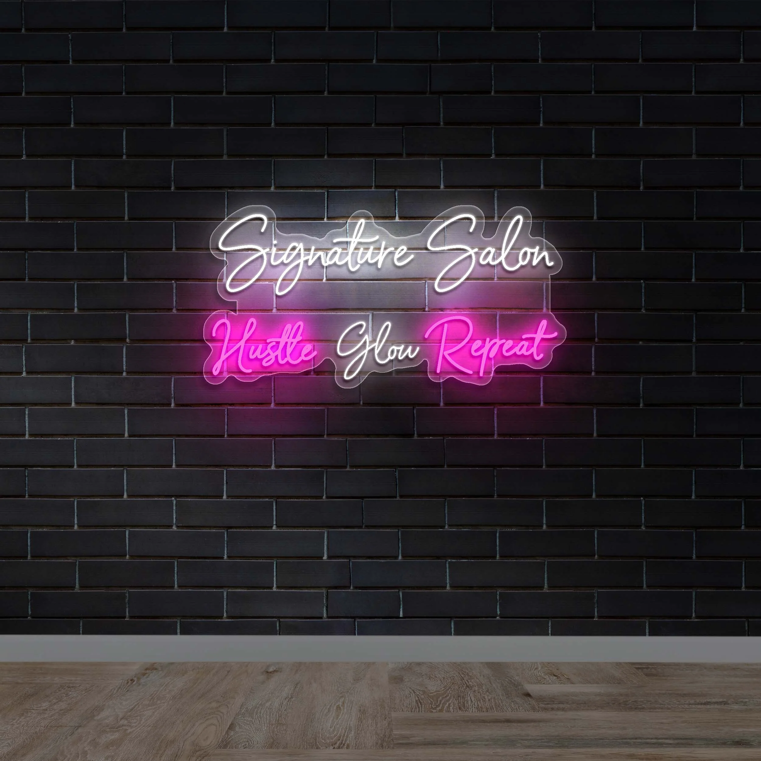 Signature Salon Hustle Glow Repeat | Backlit Version - Premium Neon Artwork