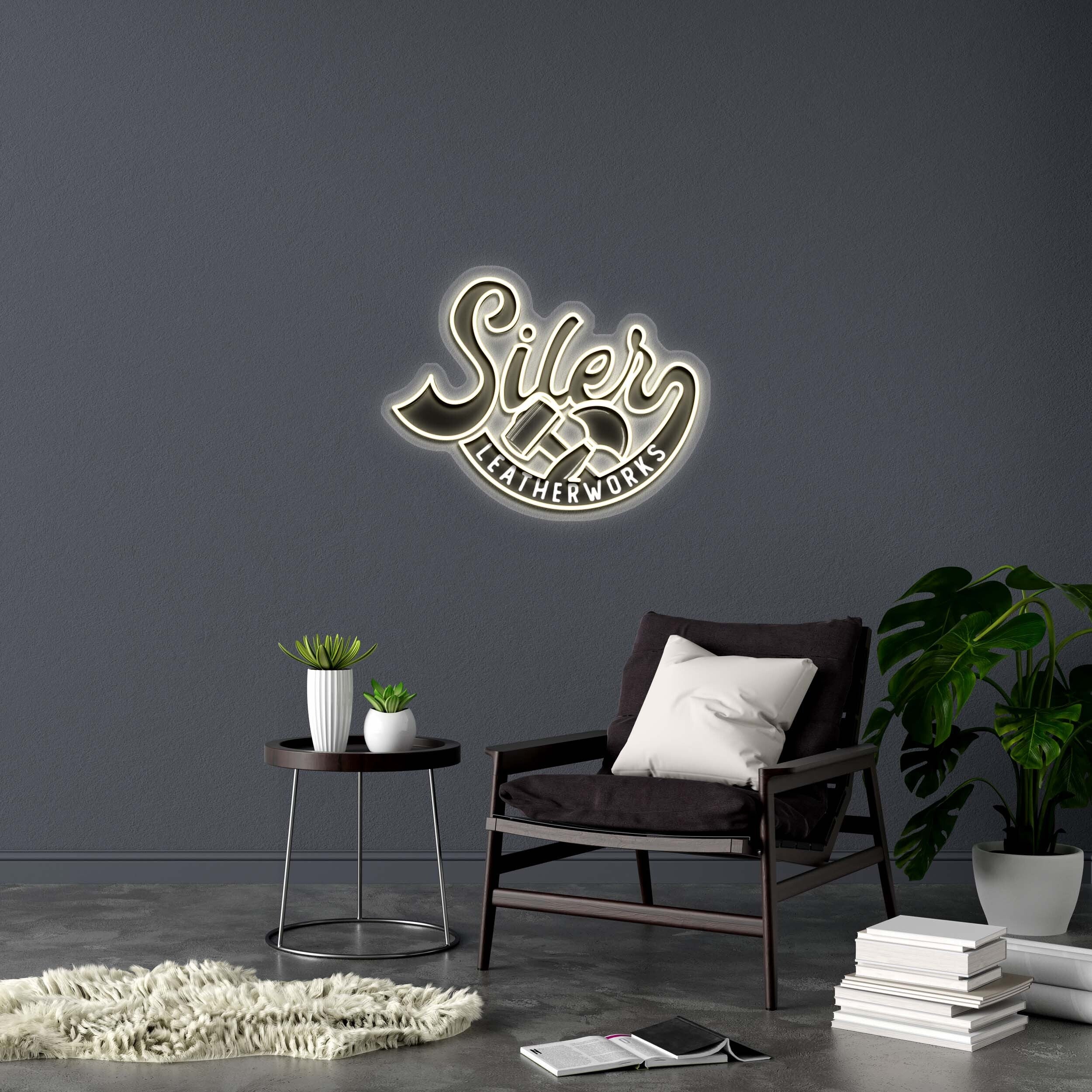 Siler LEATHER WORKS - Premium Neon Artwork