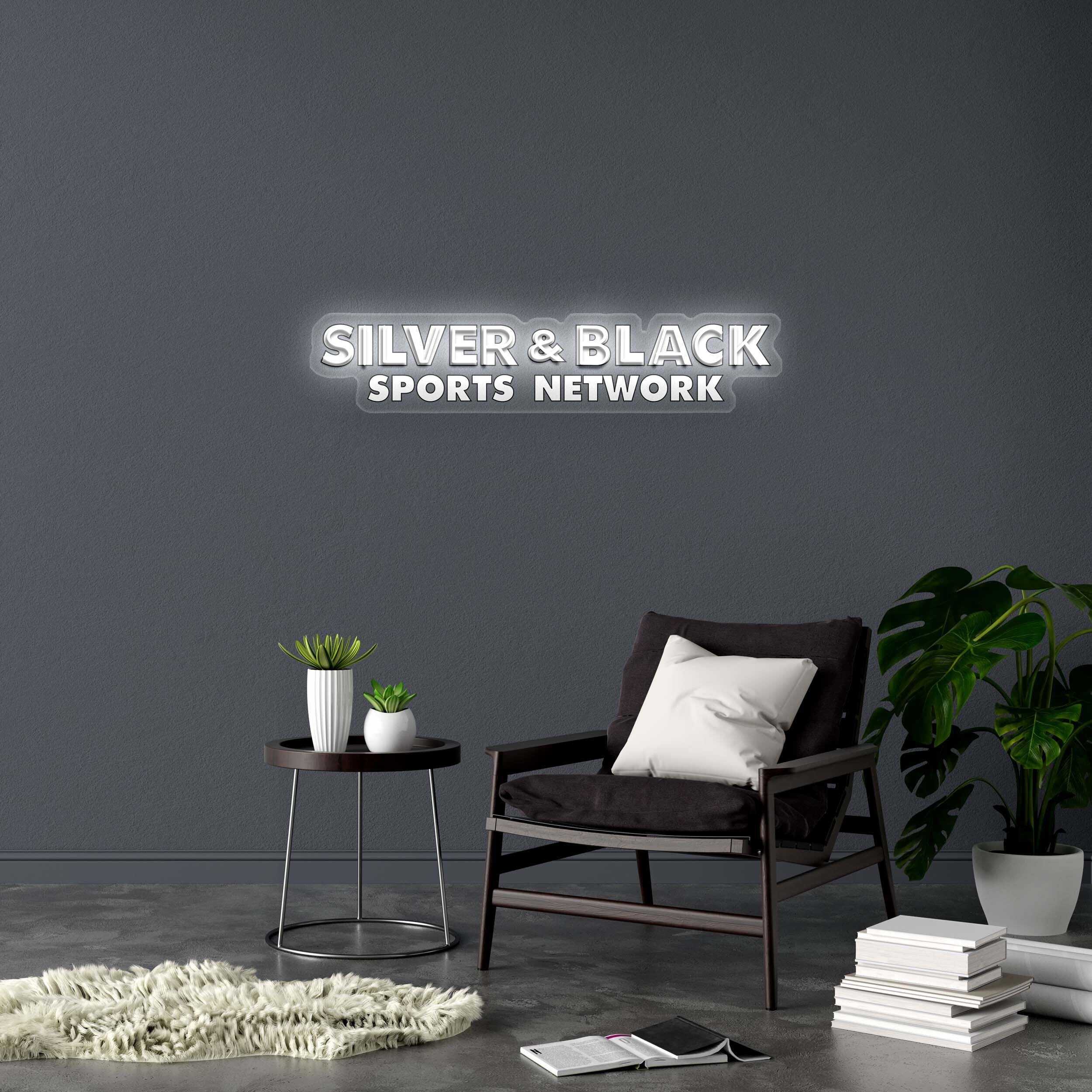 SILVER & BLACK SPORTS NETWORK - Premium Neon Artwork