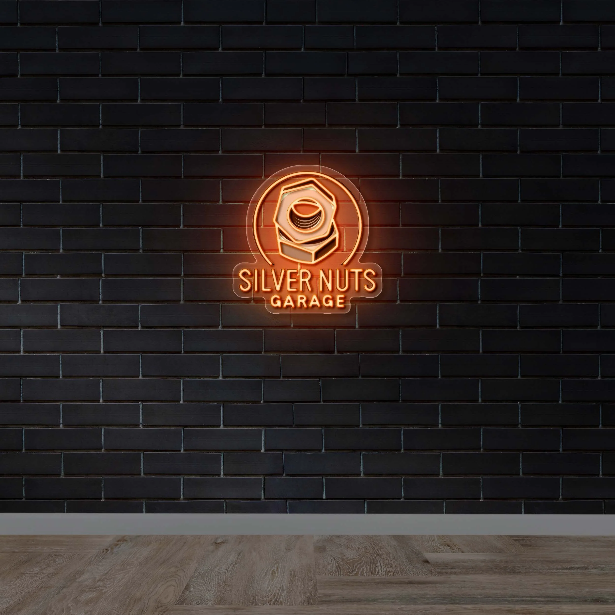 Silver Nuts Garage - Premium Neon Artwork
