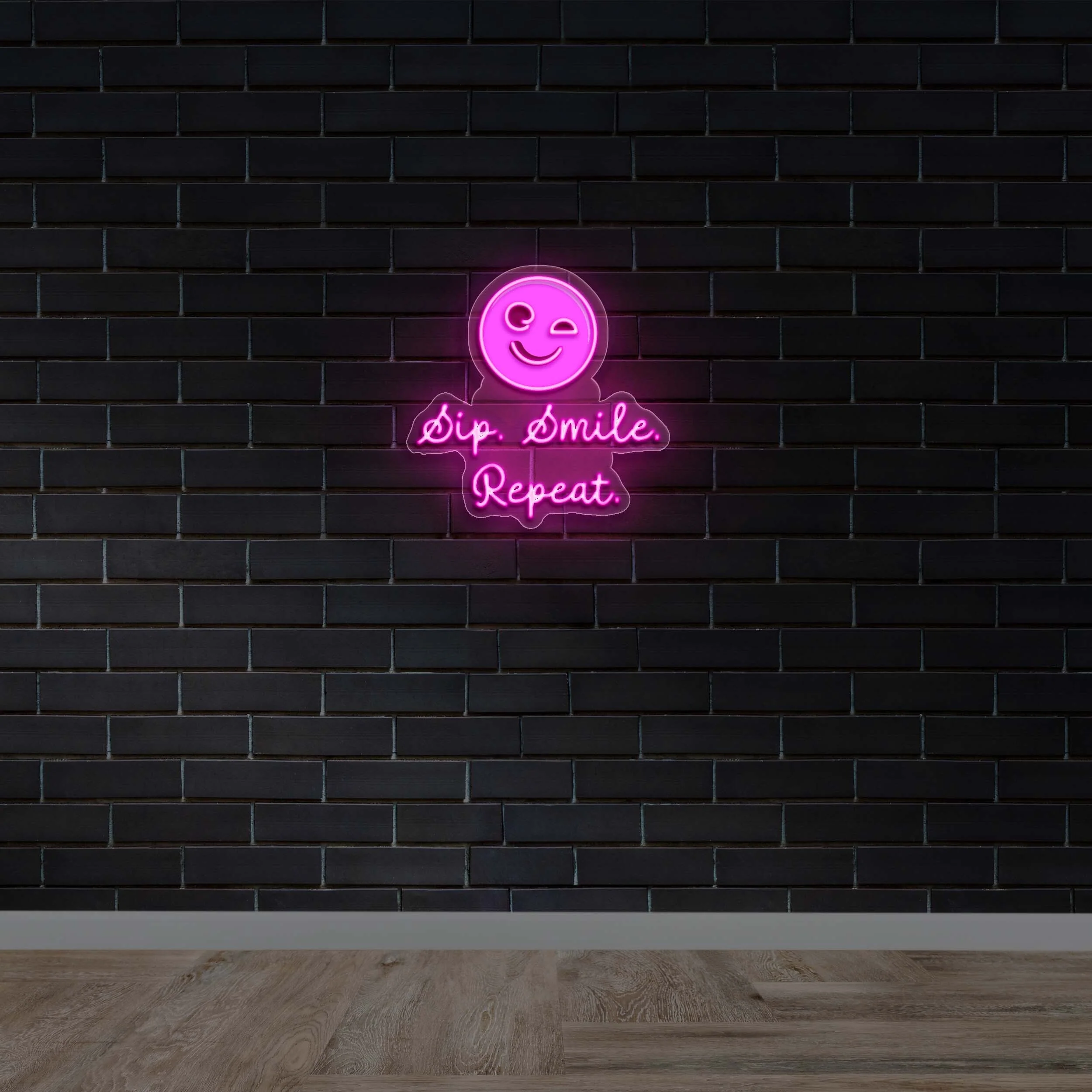 Sip. Smile. Repeat. - Premium Neon Artwork