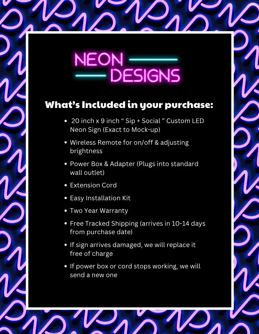 Sip + Social — Premium Neon Artwork - Image 2