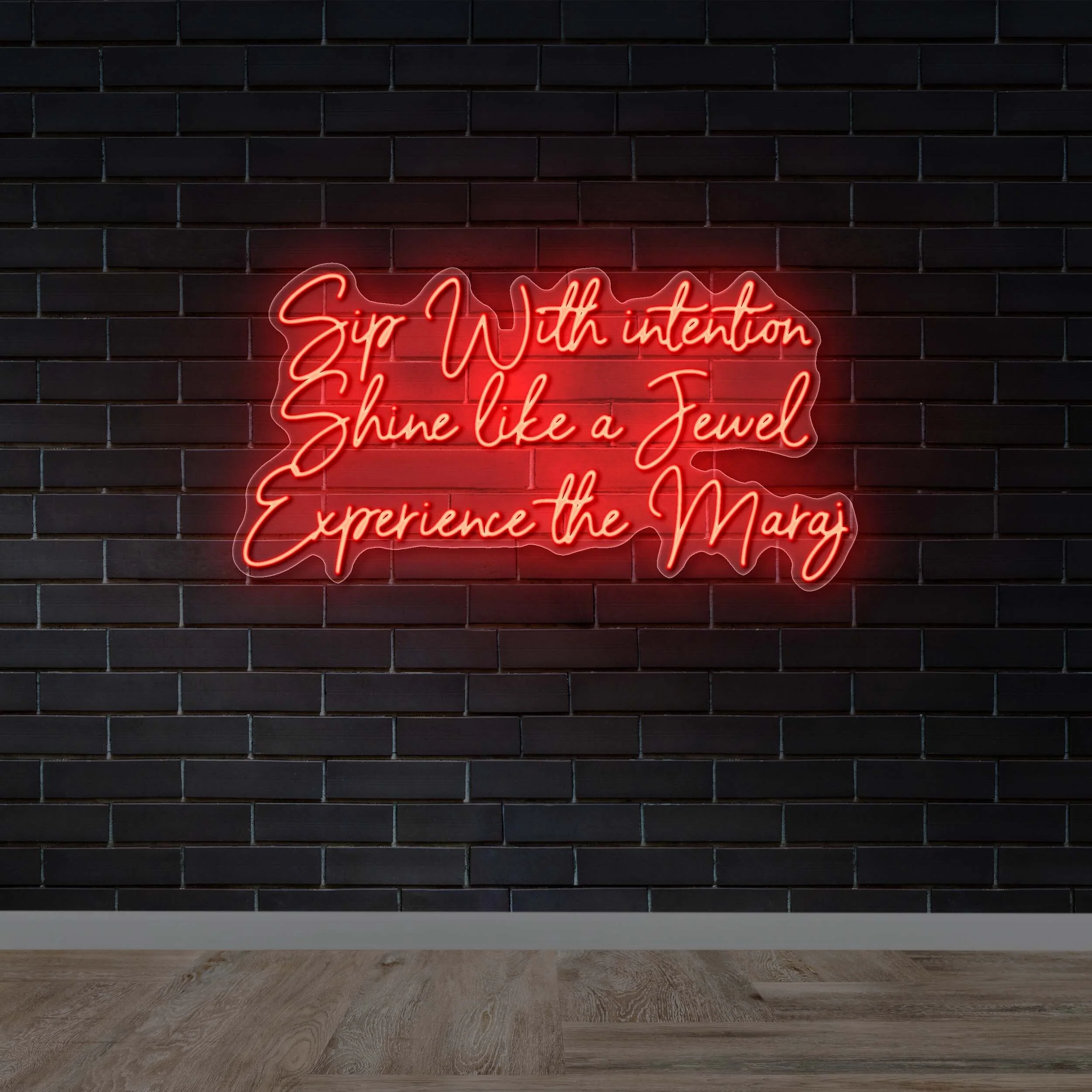 Sip With Intention - Premium Neon Artwork