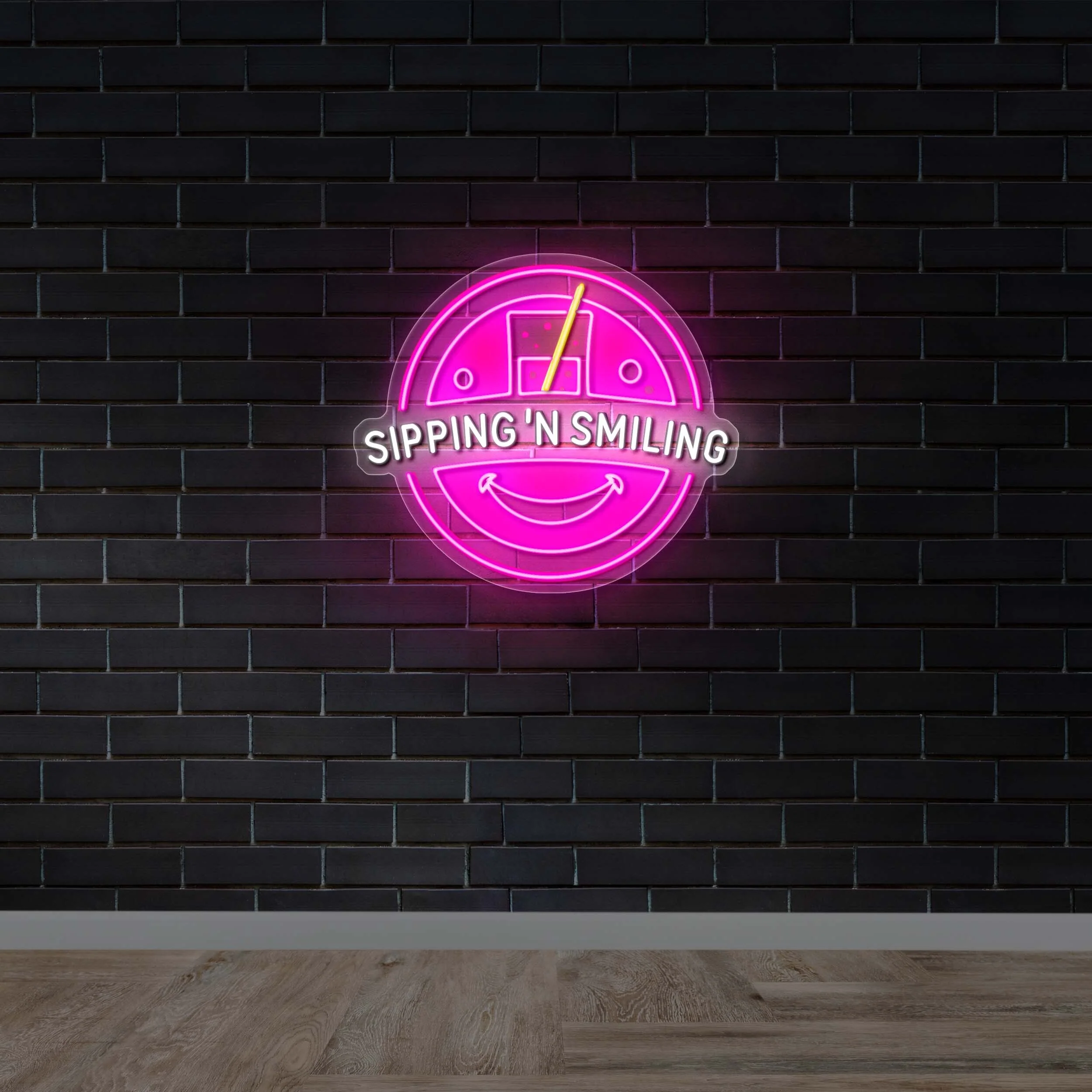 SIPPING 'N SMILING - Premium Neon Artwork