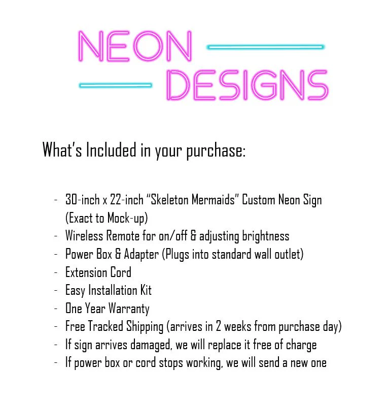 Skeleton Mermaids - Premium Neon Artwork - Image 2