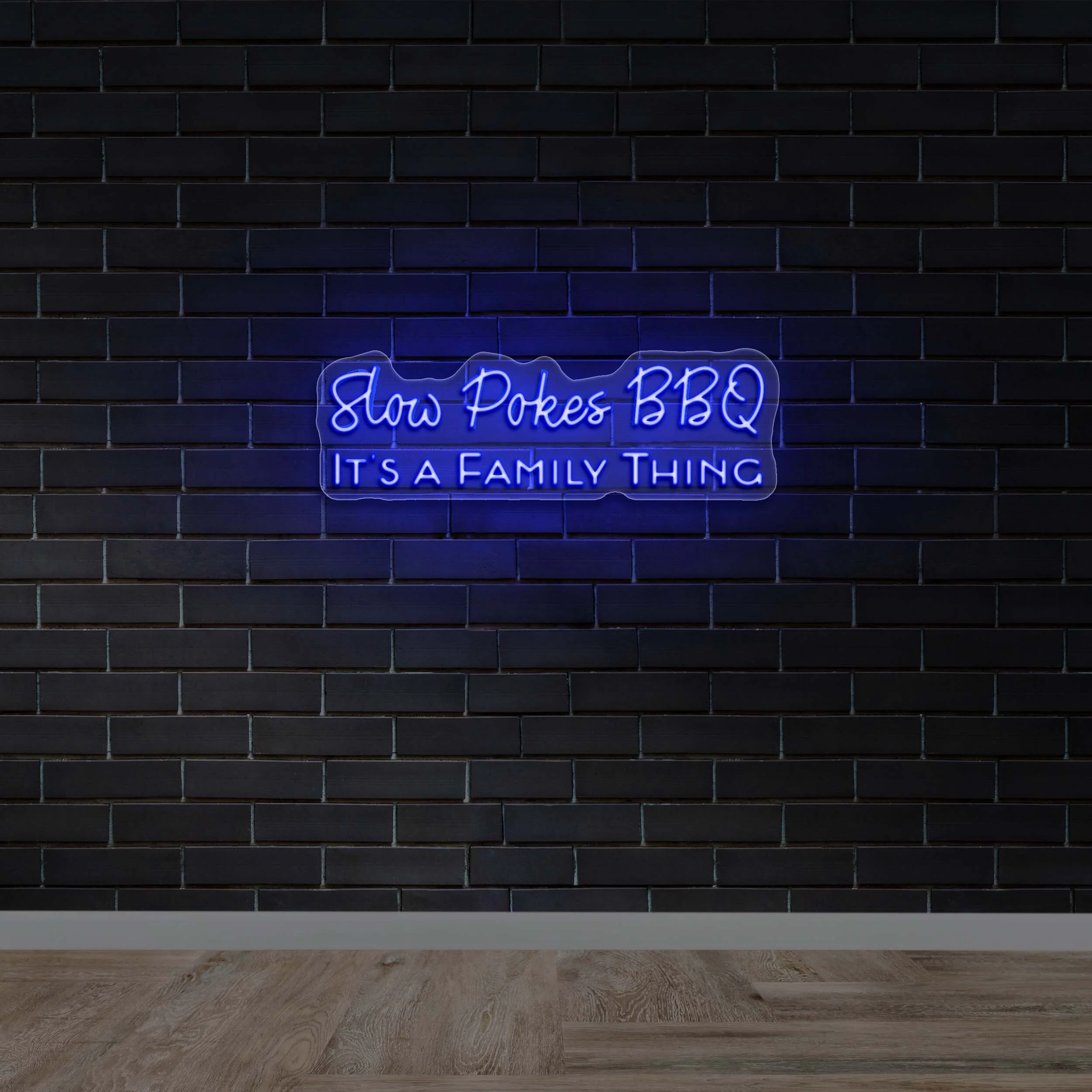Slow Pokes BBQ IT'S A FAMILY THING - Premium Neon Artwork