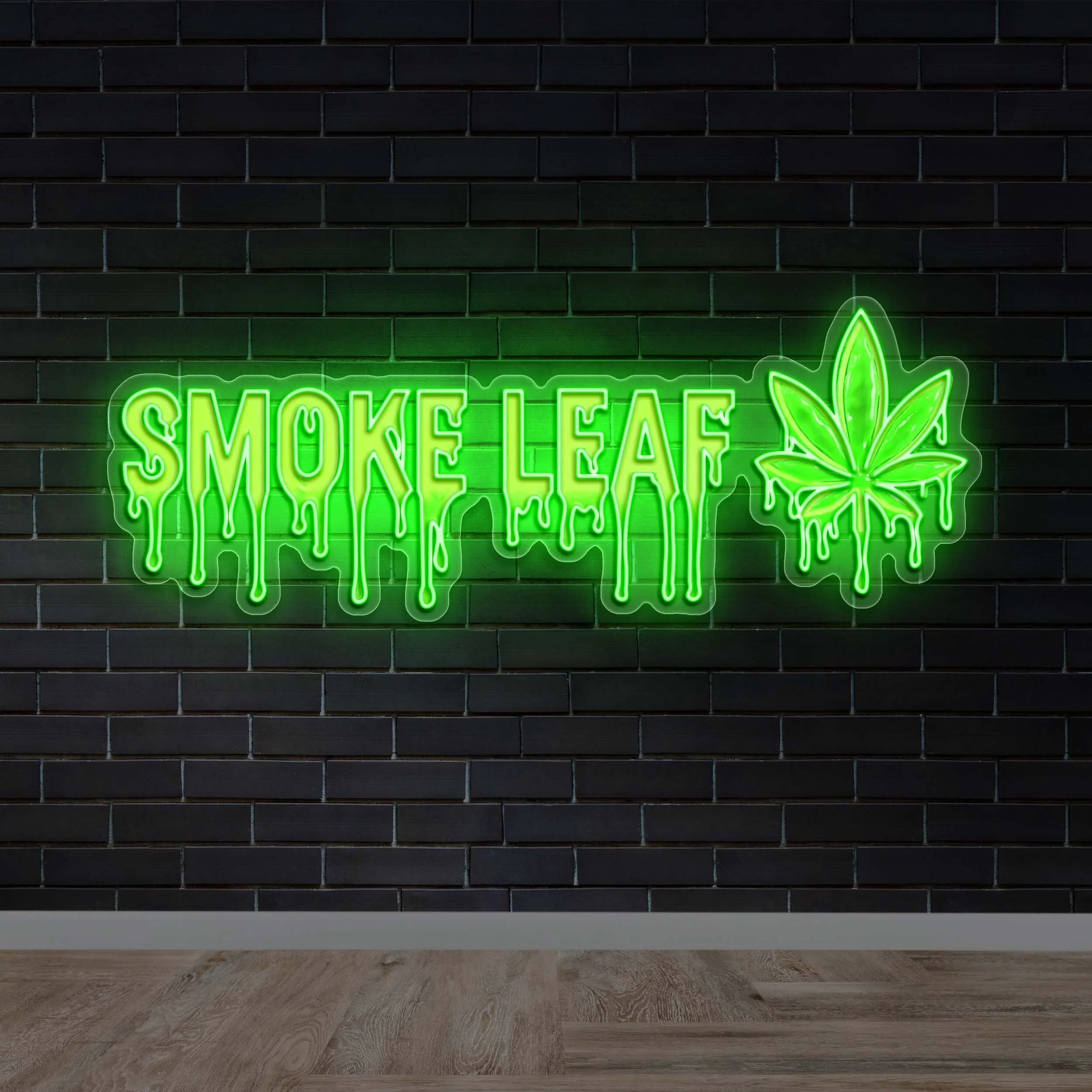 SMOKE LEAF (DRIP LOOK) - Premium Neon Artwork