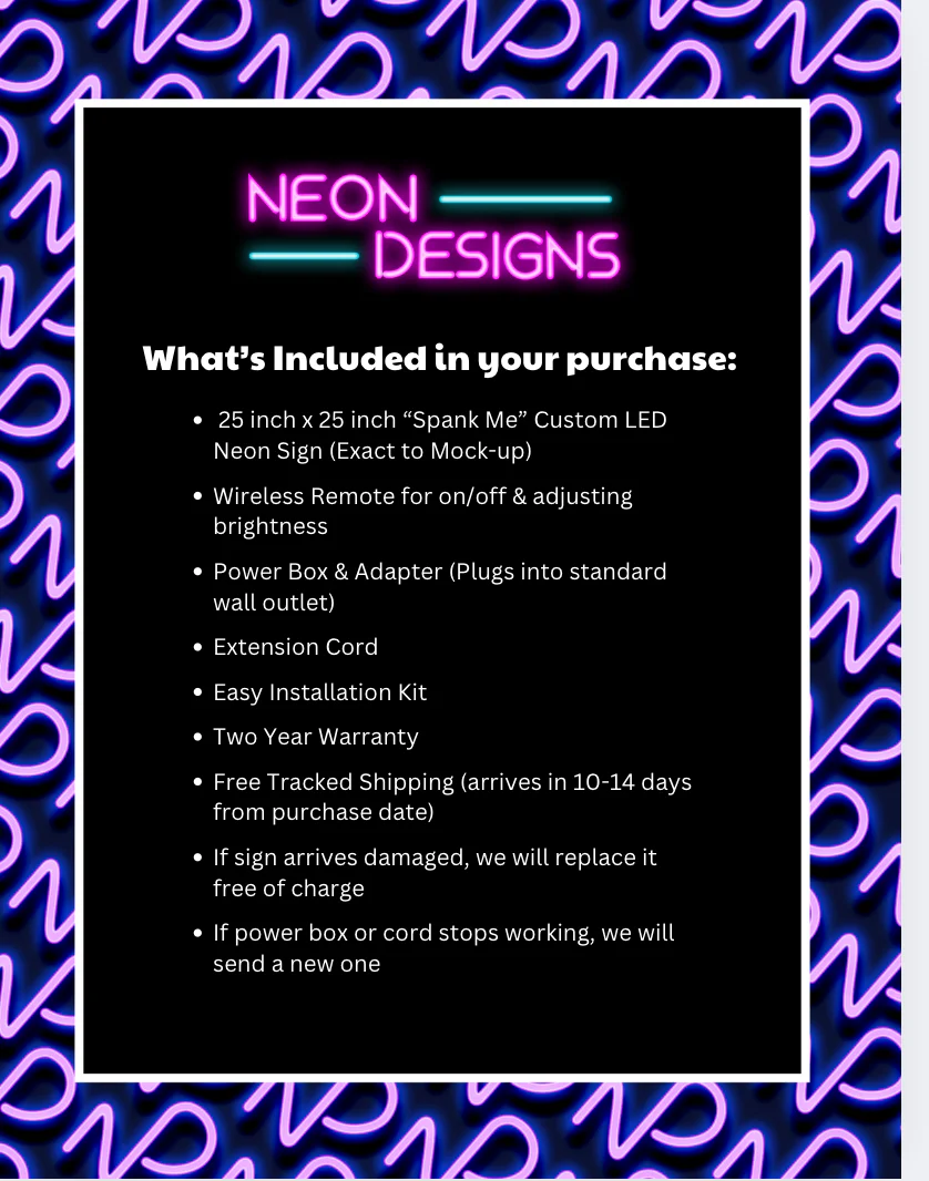 Spank Me - Premium Neon Artwork - Image 2