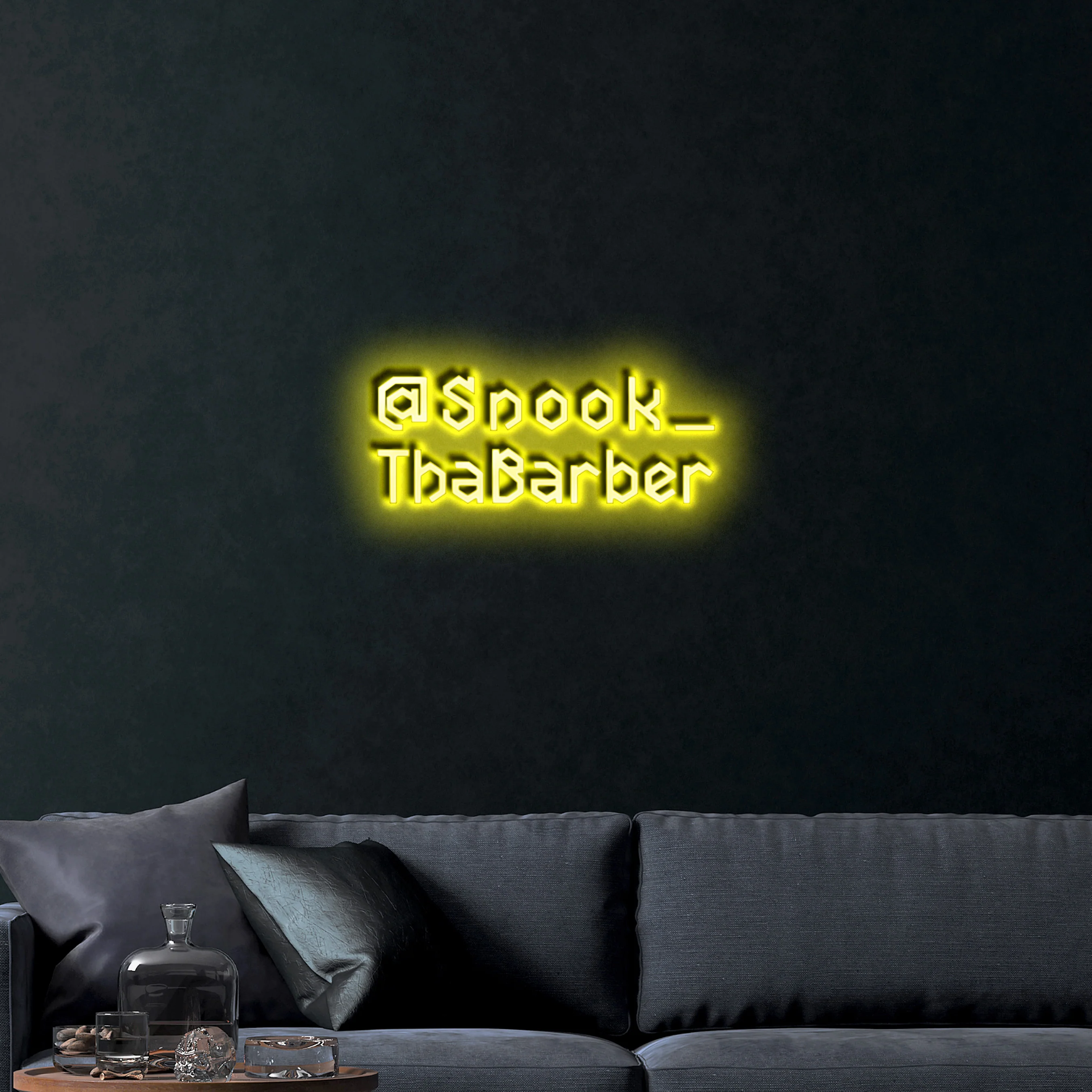 @Spook_ThaBarber (two lines) – Premium Neon Artwork