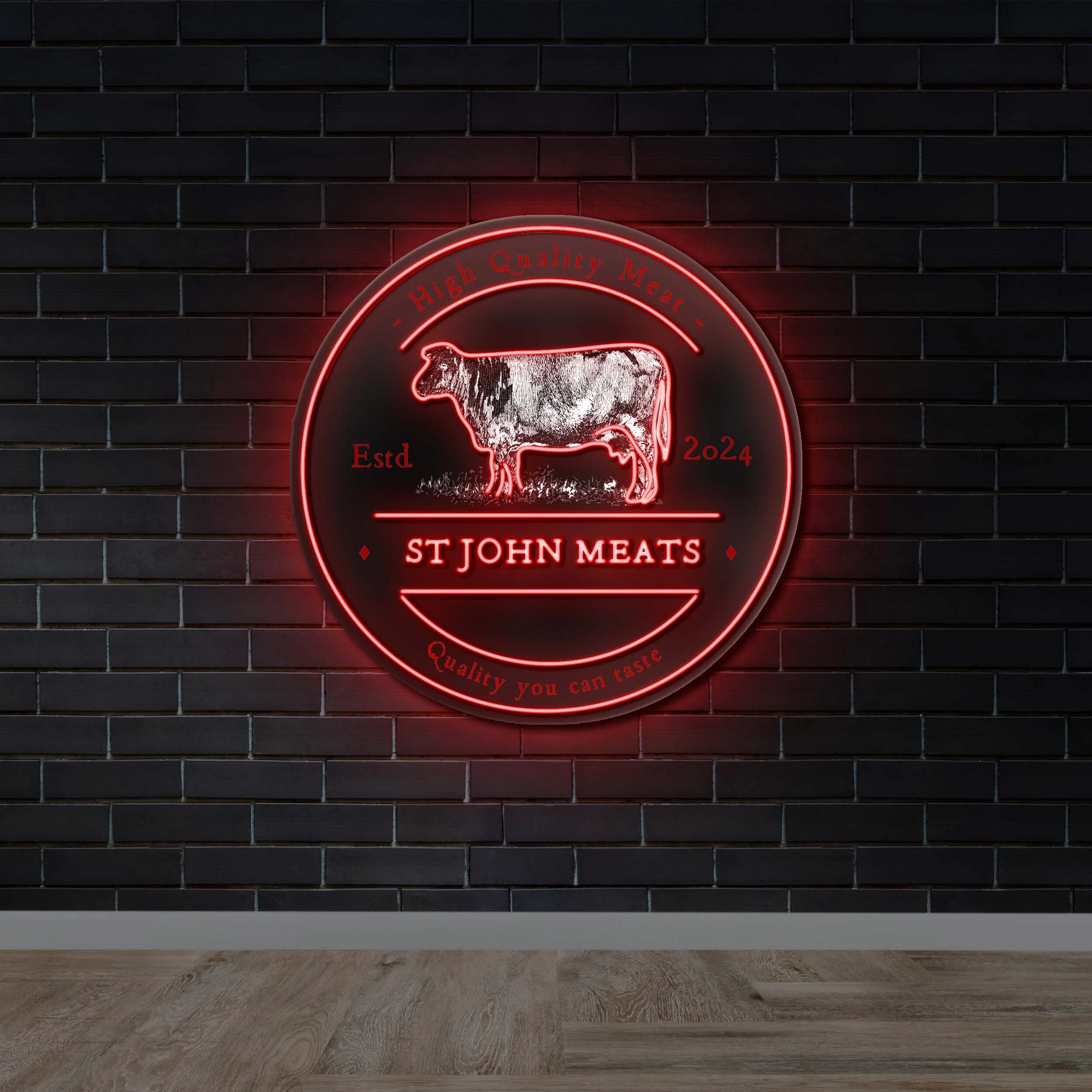 ST JOHN MEATS | Backlit Version - Premium Neon Artwork