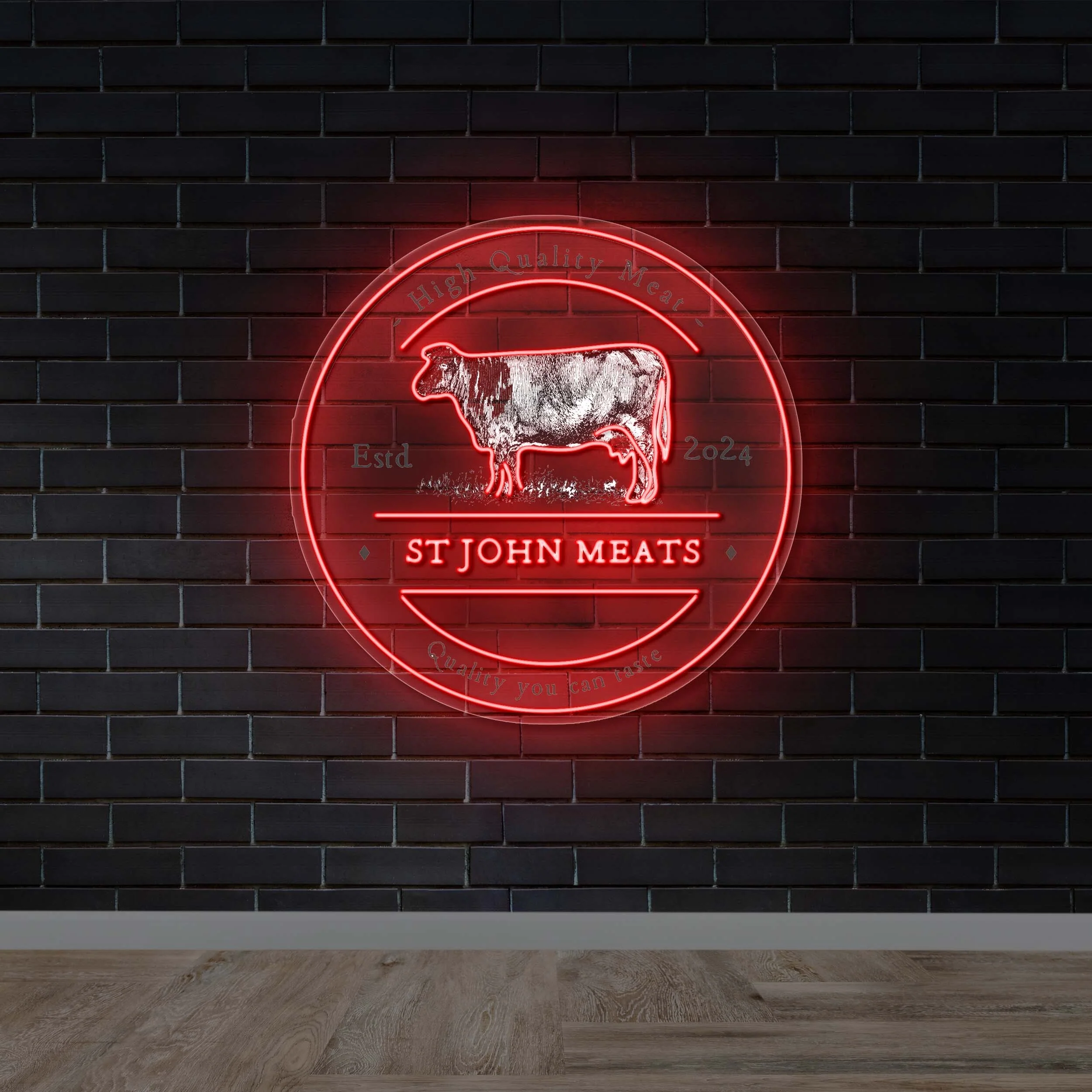 ST JOHN MEATS - Premium Neon Artwork