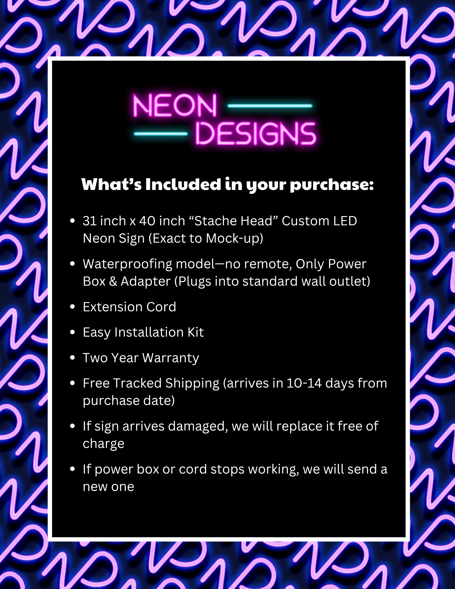 Stache Head - Premium Neon Artwork - Image 2