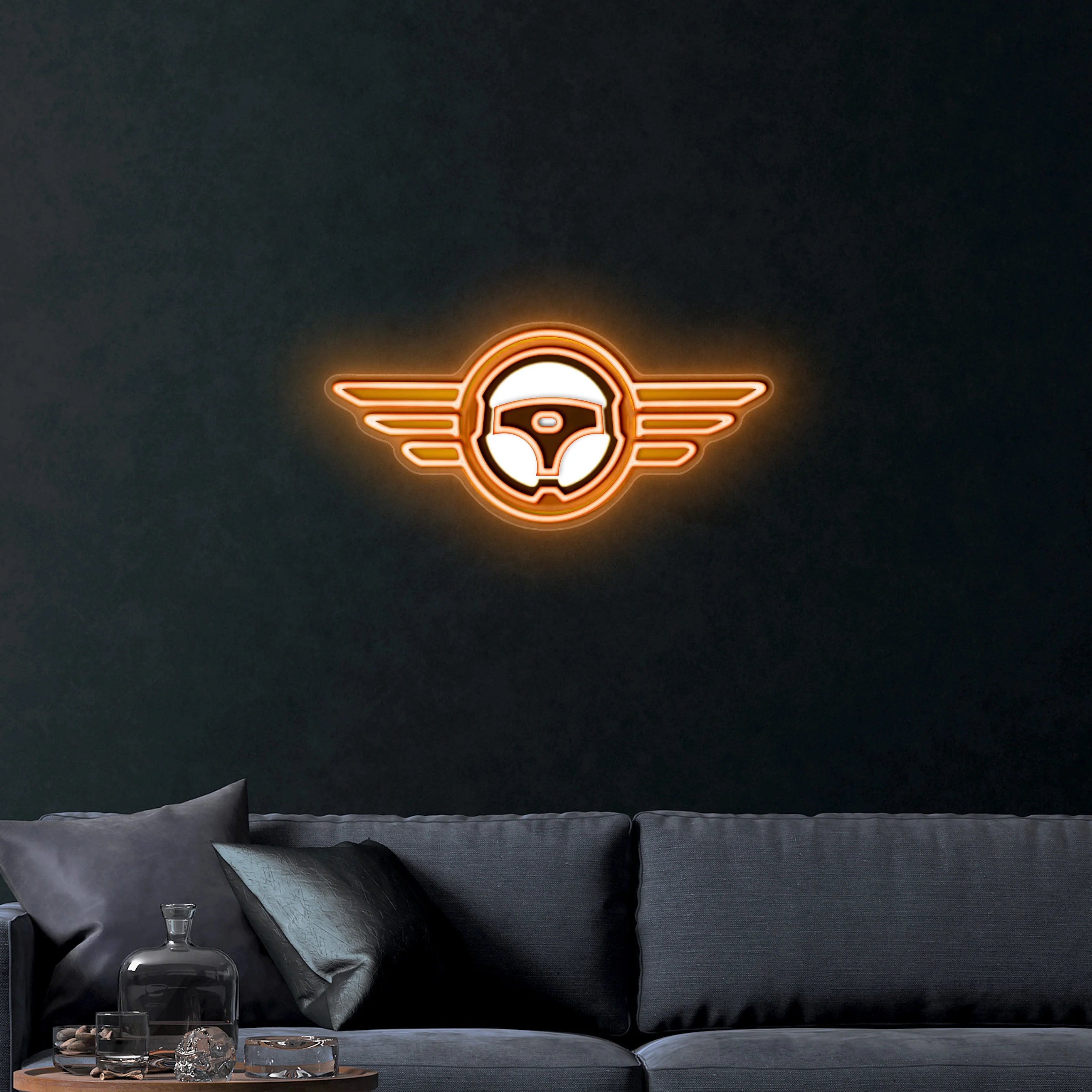 Steering wheel with wings – Premium Neon Artwork