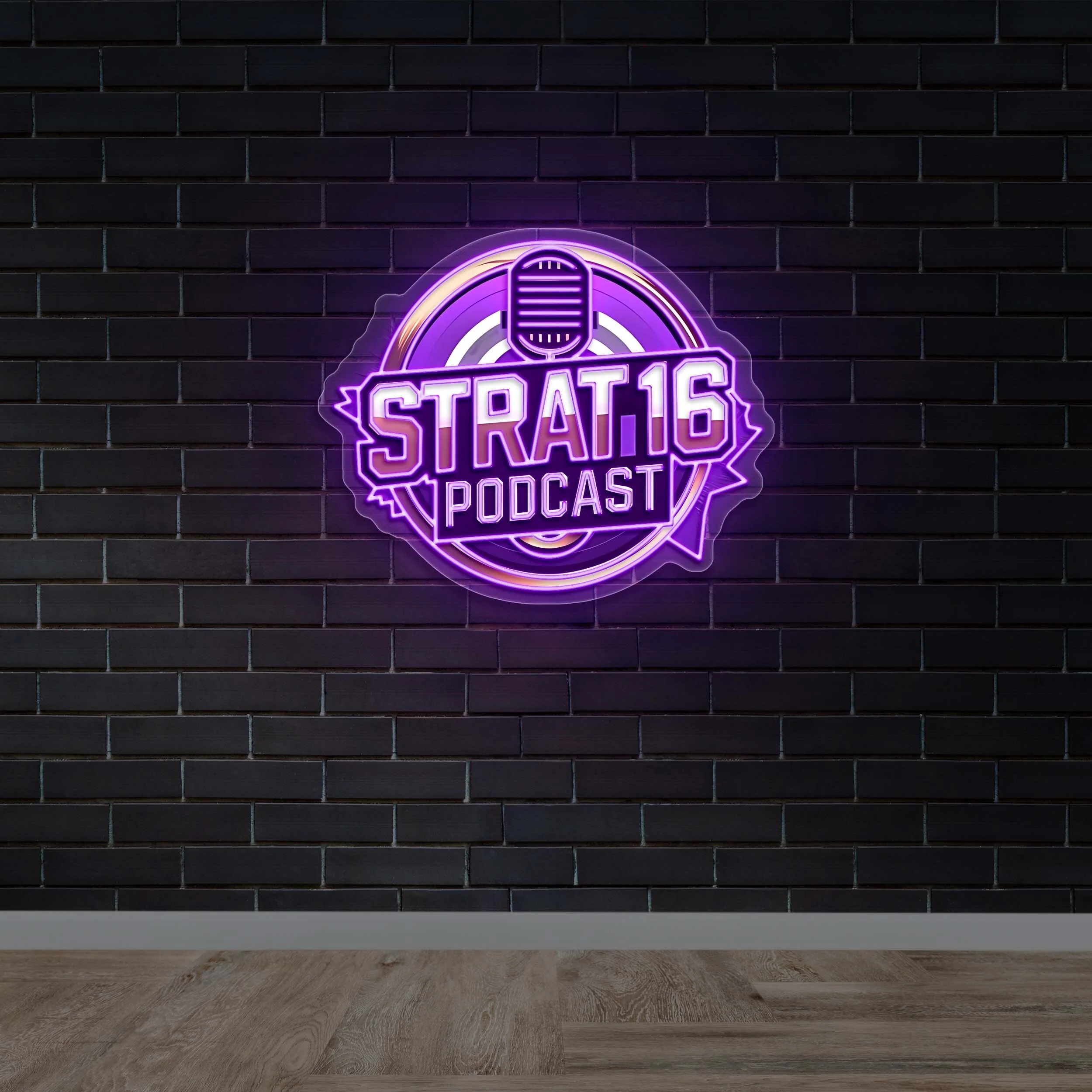STRAT 16 PODCAST - Premium Neon Artwork