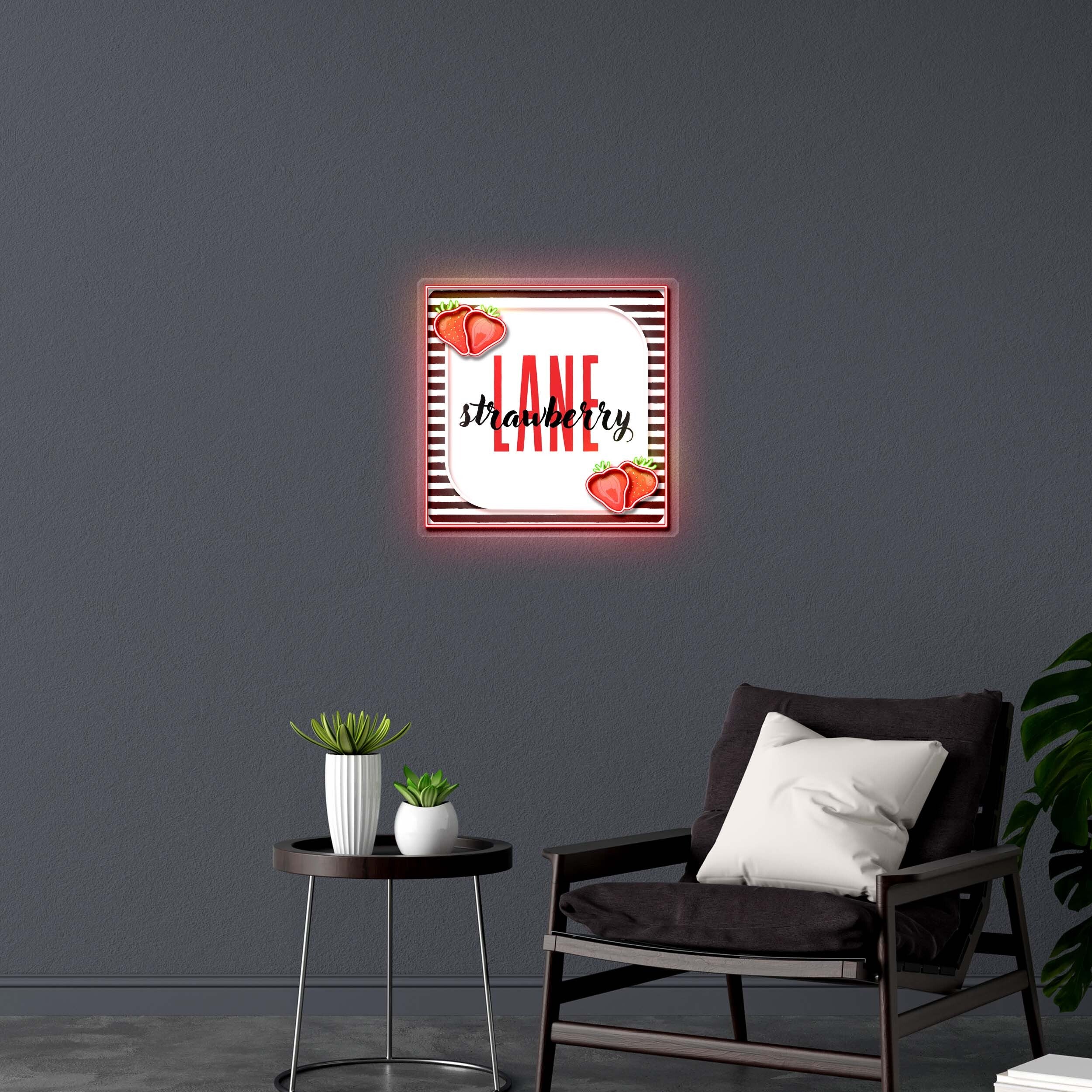 Strawberry Lane - Premium Neon Artwork