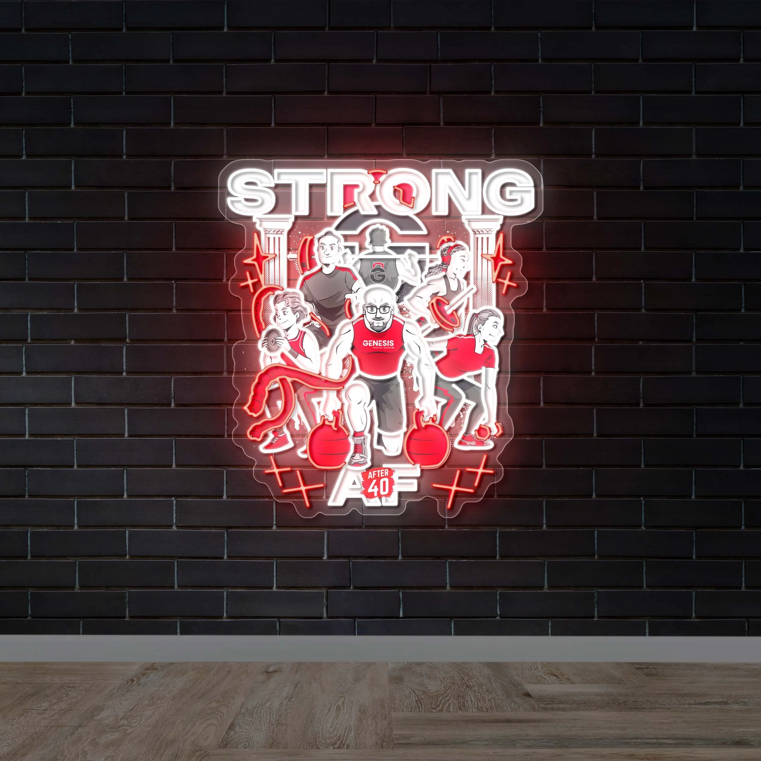 Strong AF Gym Logo - Premium Neon Artwork