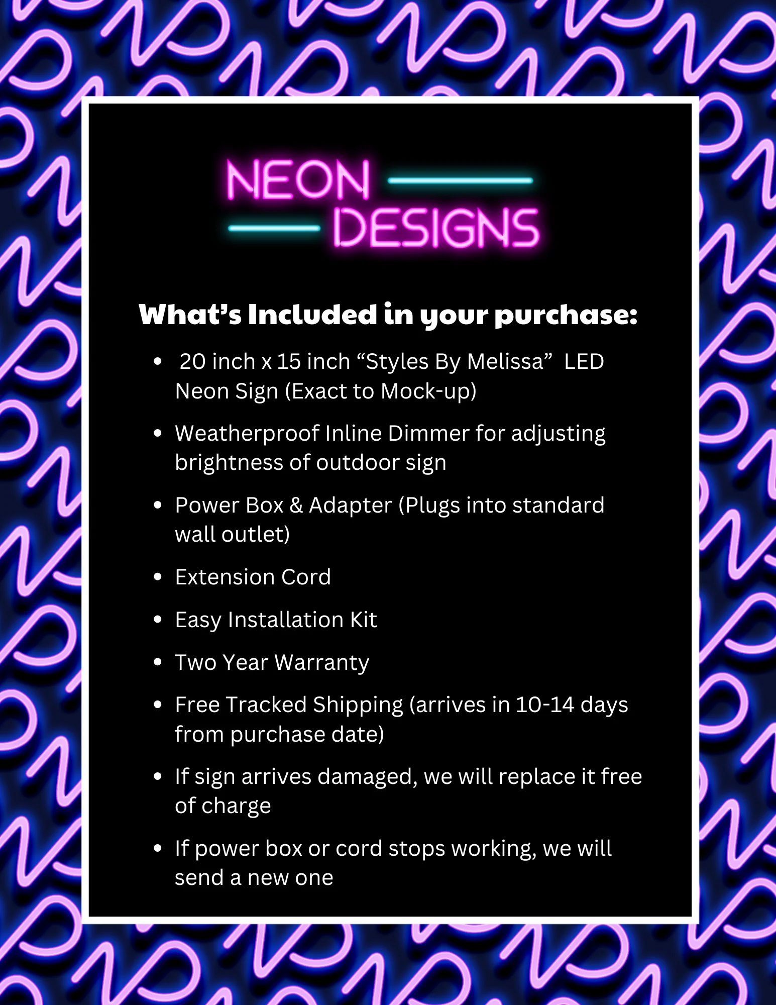 Styles By Melissa - Premium Neon Artwork - Image 2
