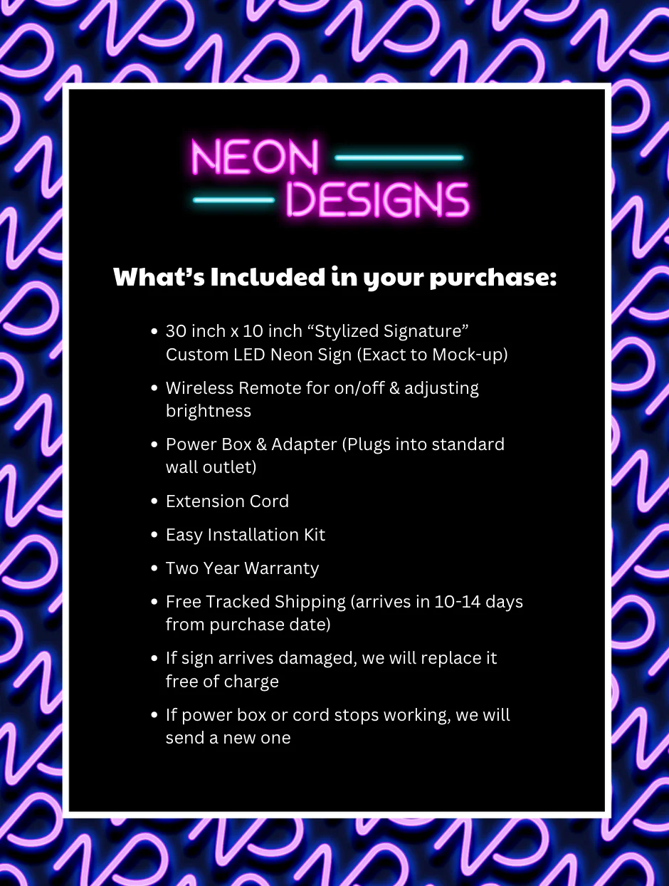 Stylized Signature – Premium Neon Artwork - Image 2