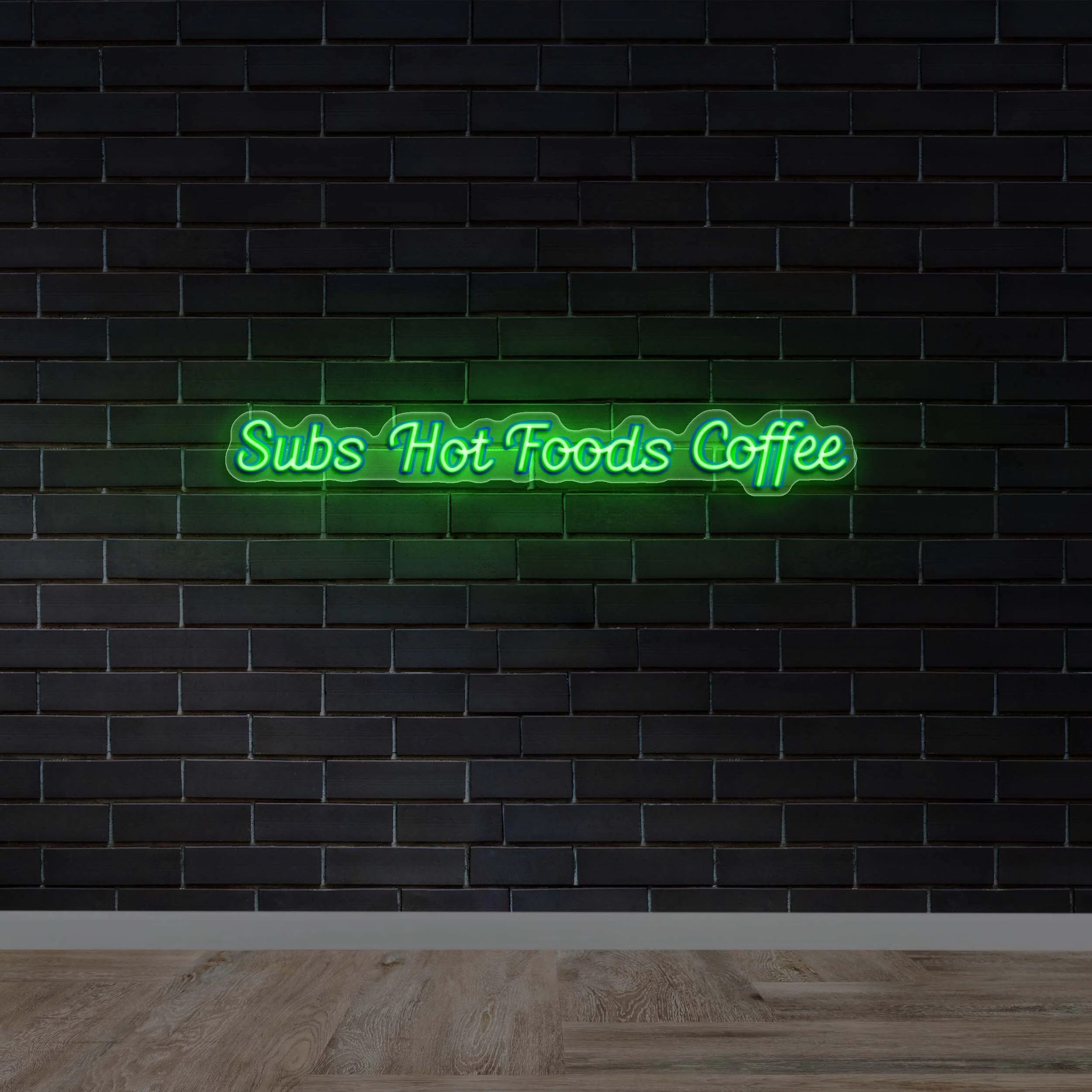 Subs Hot Foods Coffee - Premium Neon Artwork