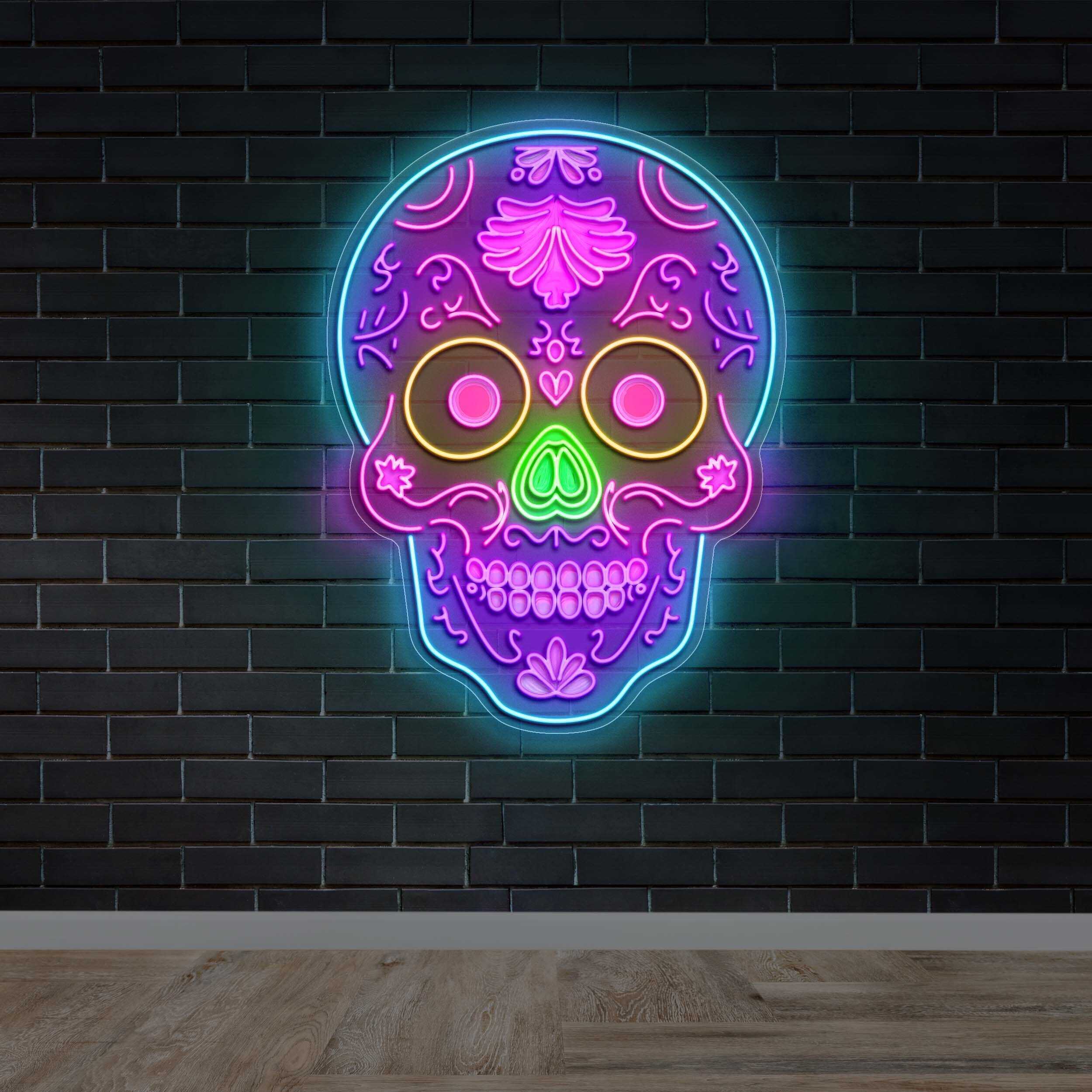 Sugar Skull - Premium Neon Artwork