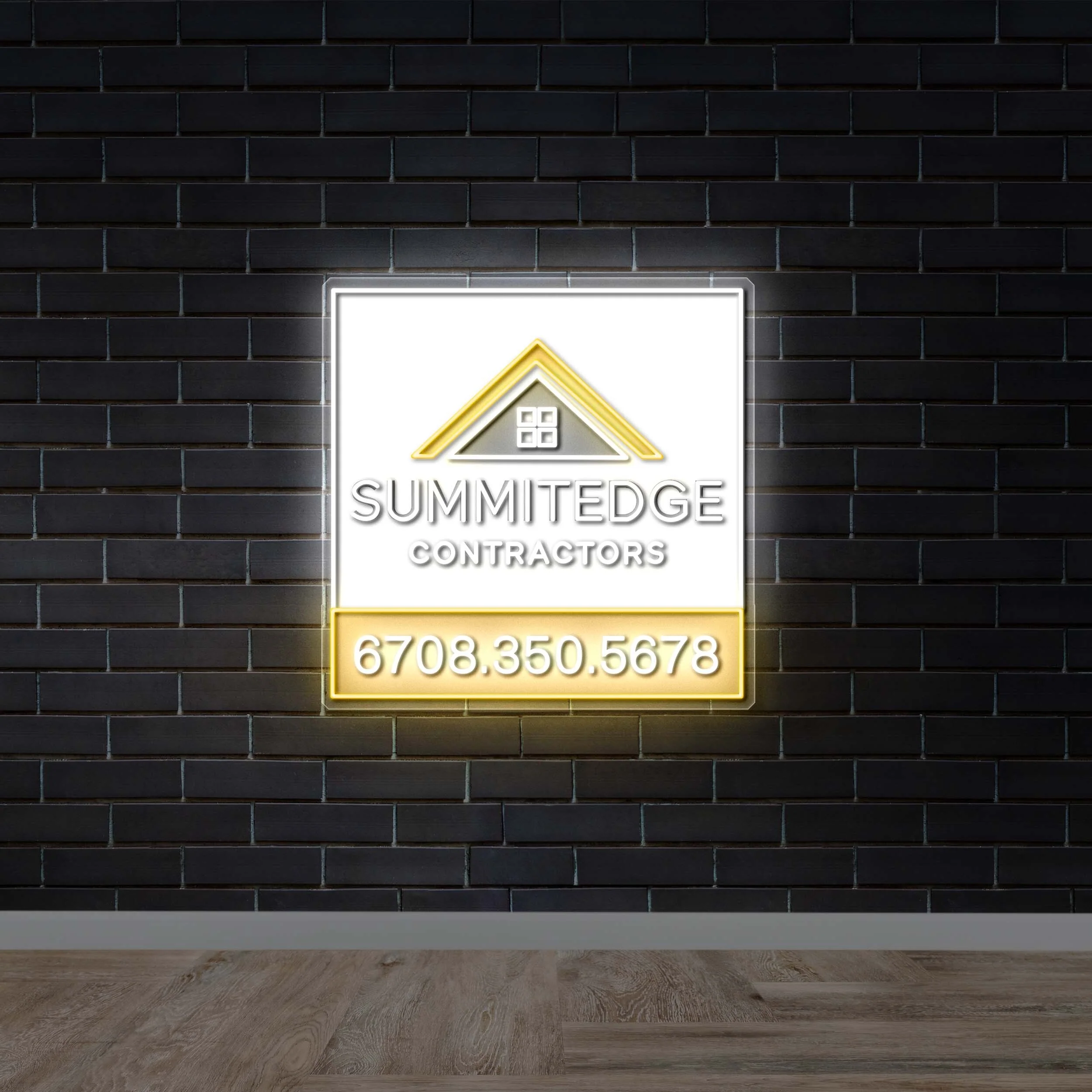SummitEdge Contractors - Premium Neon Artwork