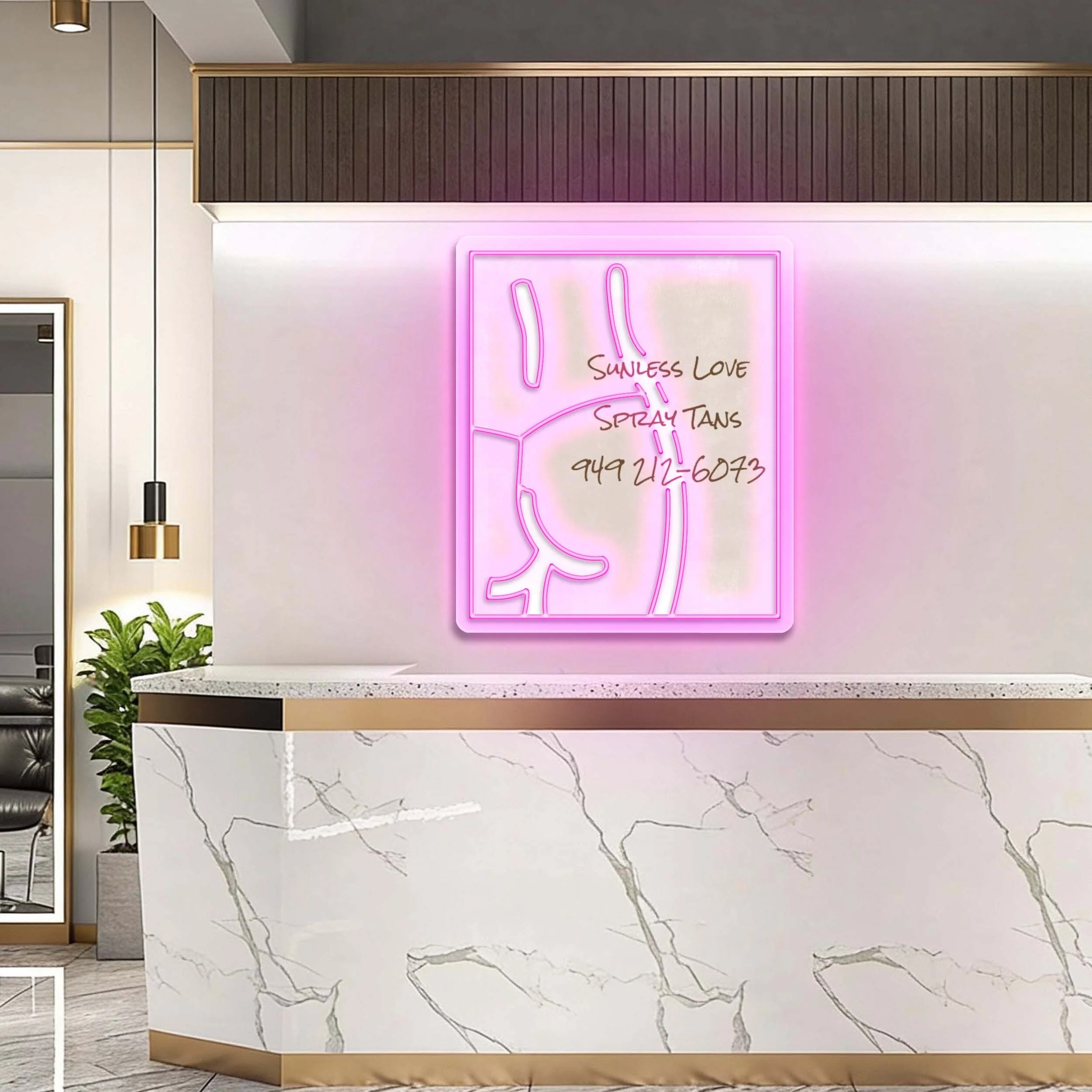 Sunless Love Spray Tans - Premium Neon Artwork