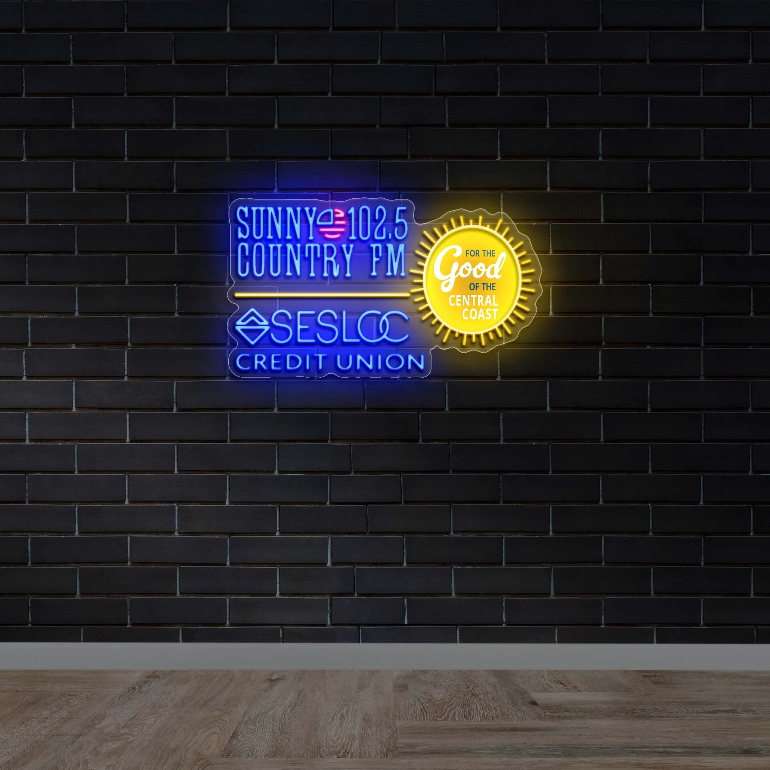 Sunny 102.5 Country FM & SESLOC Credit Union - Premium Neon Artwork