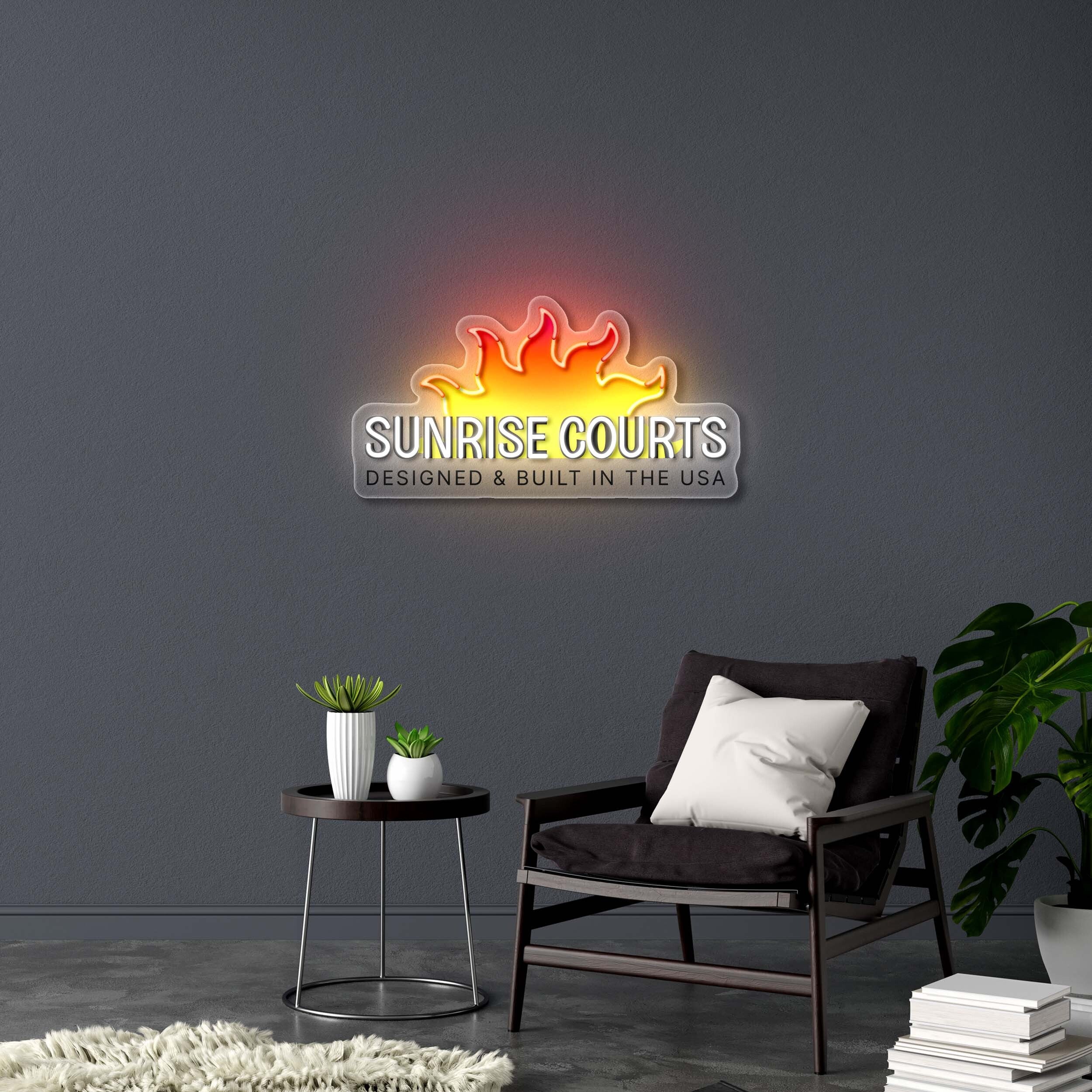 Sunrise Courts - Premium Neon Artwork