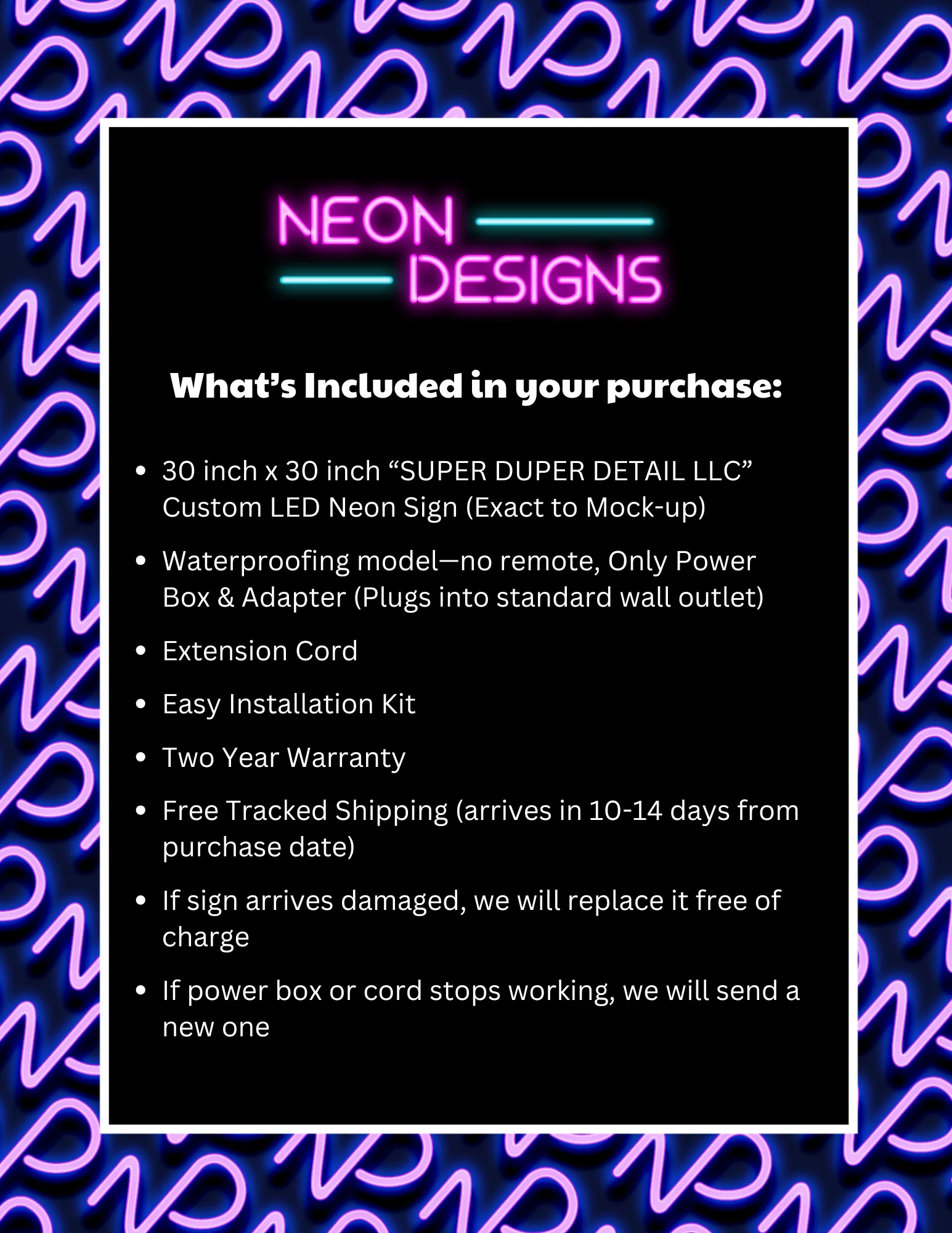 SUPER DUPER DETAIL LLC - Premium Neon Artwork - Image 2