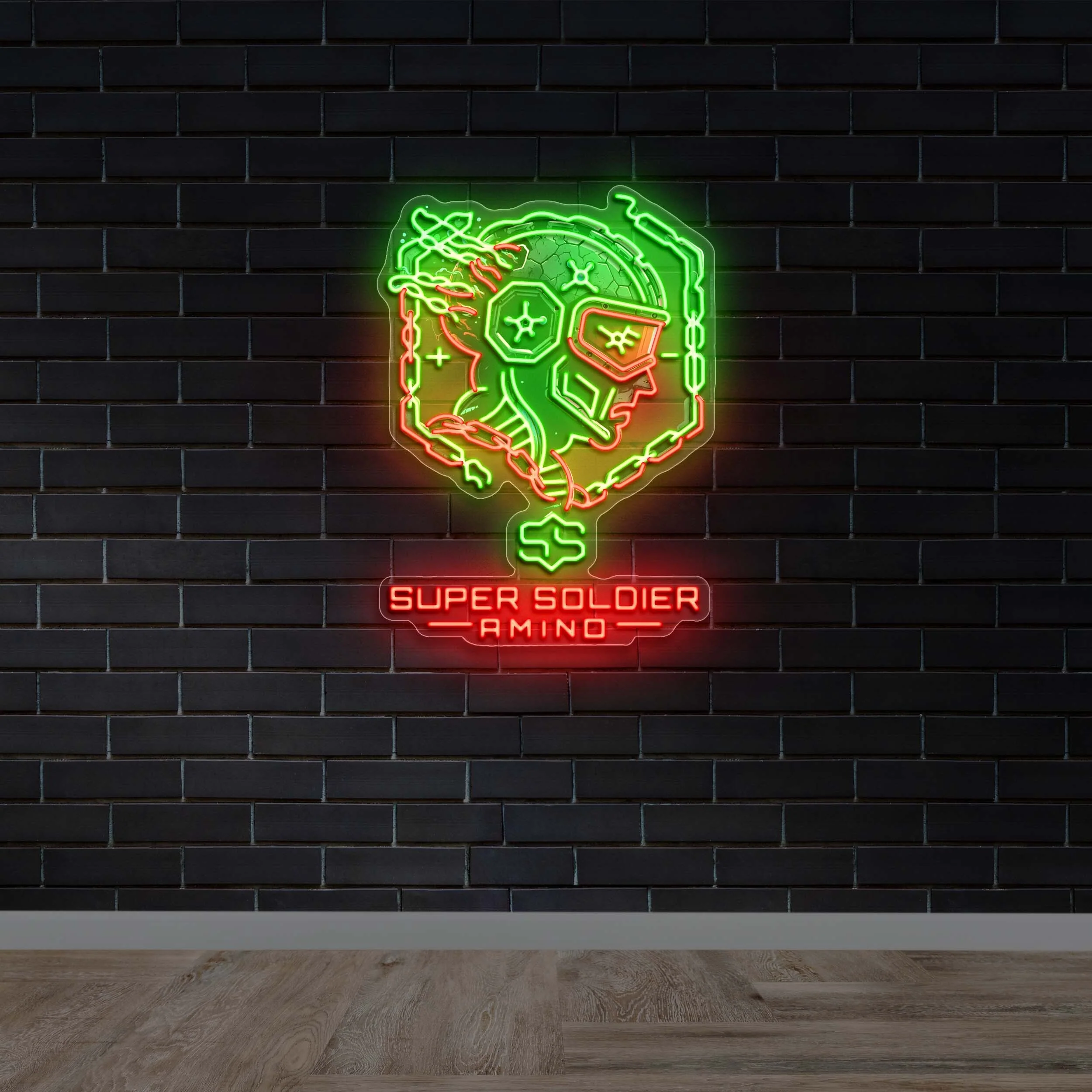 Super Soldier Amino - Premium Neon Artwork