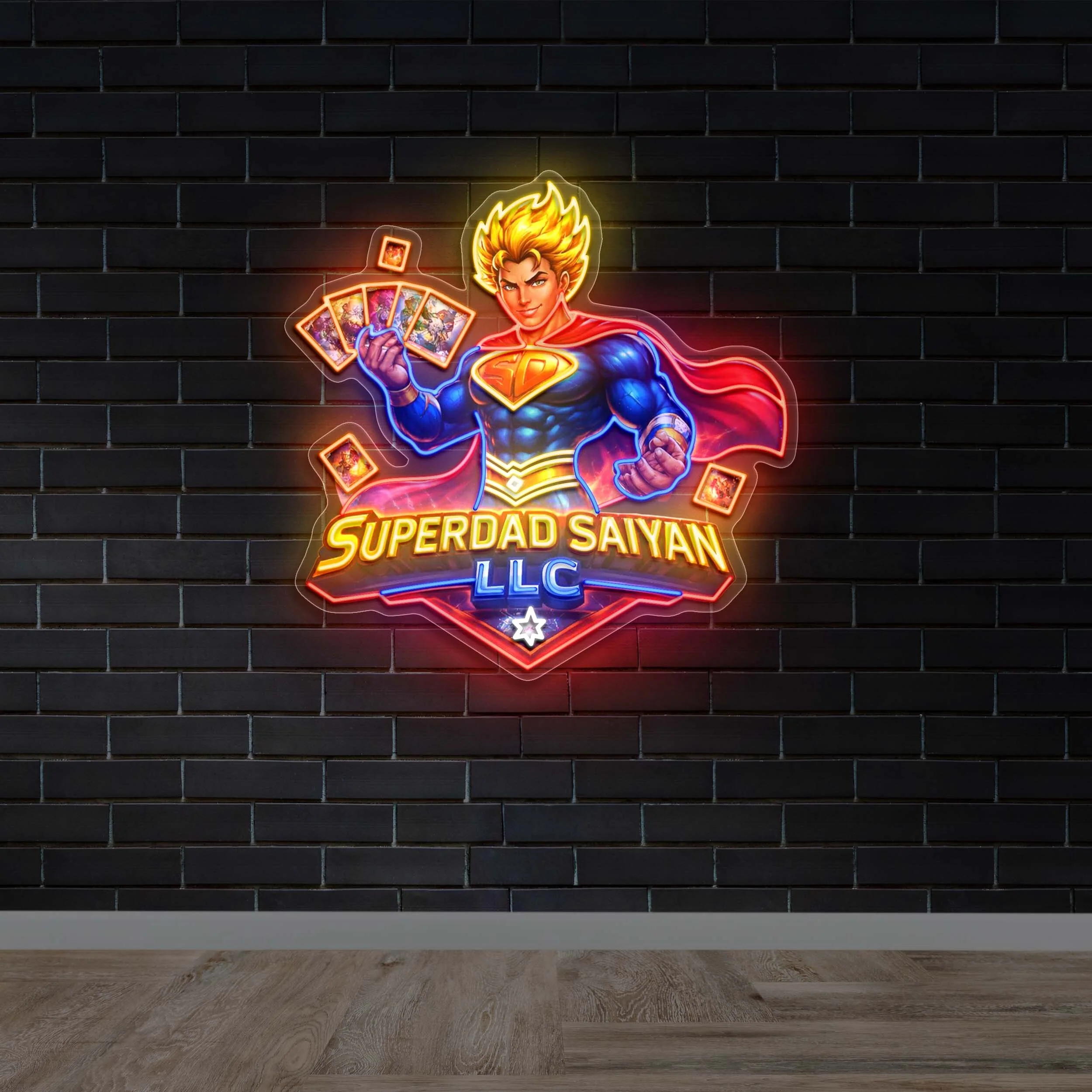 SUPERDAD Saiyan - Premium Neon Artwork