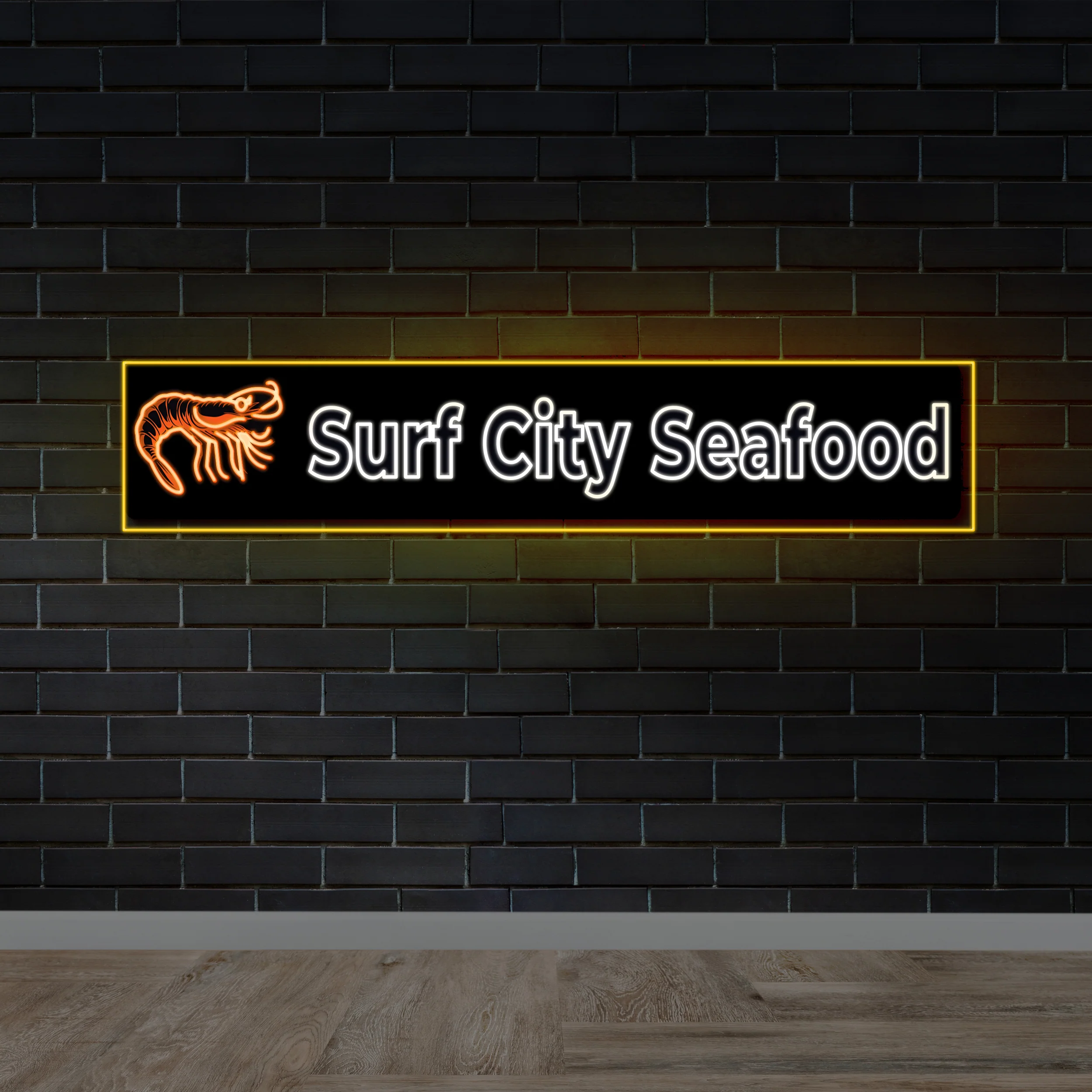 SURF CITY SEAFOOD (rectangular version) - Premium Neon Artwork