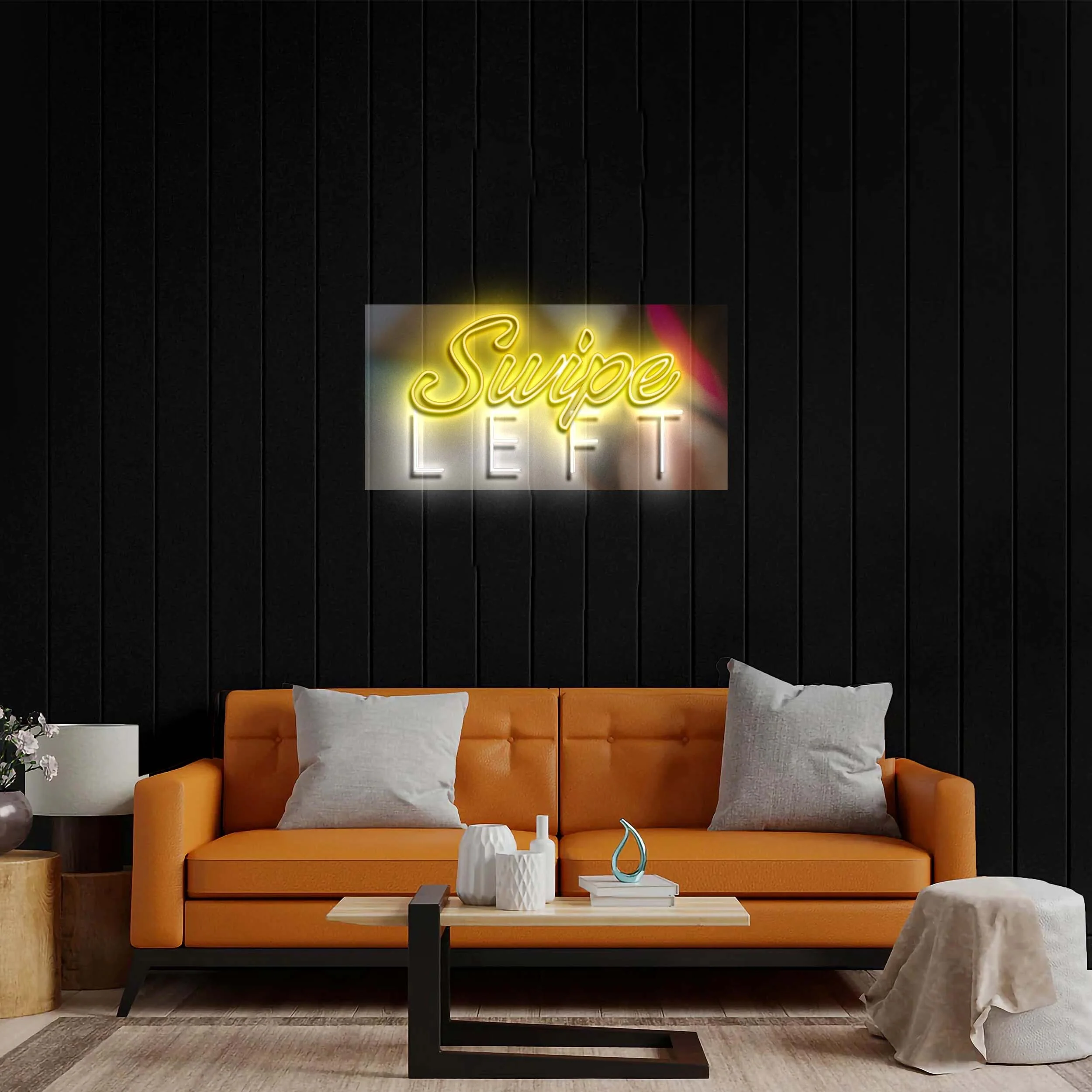SWIPE LEFT - Premium Neon Artwork