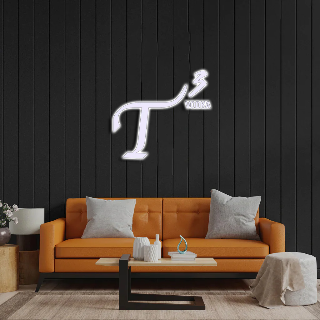 T³ VODKA - Premium Neon Artwork