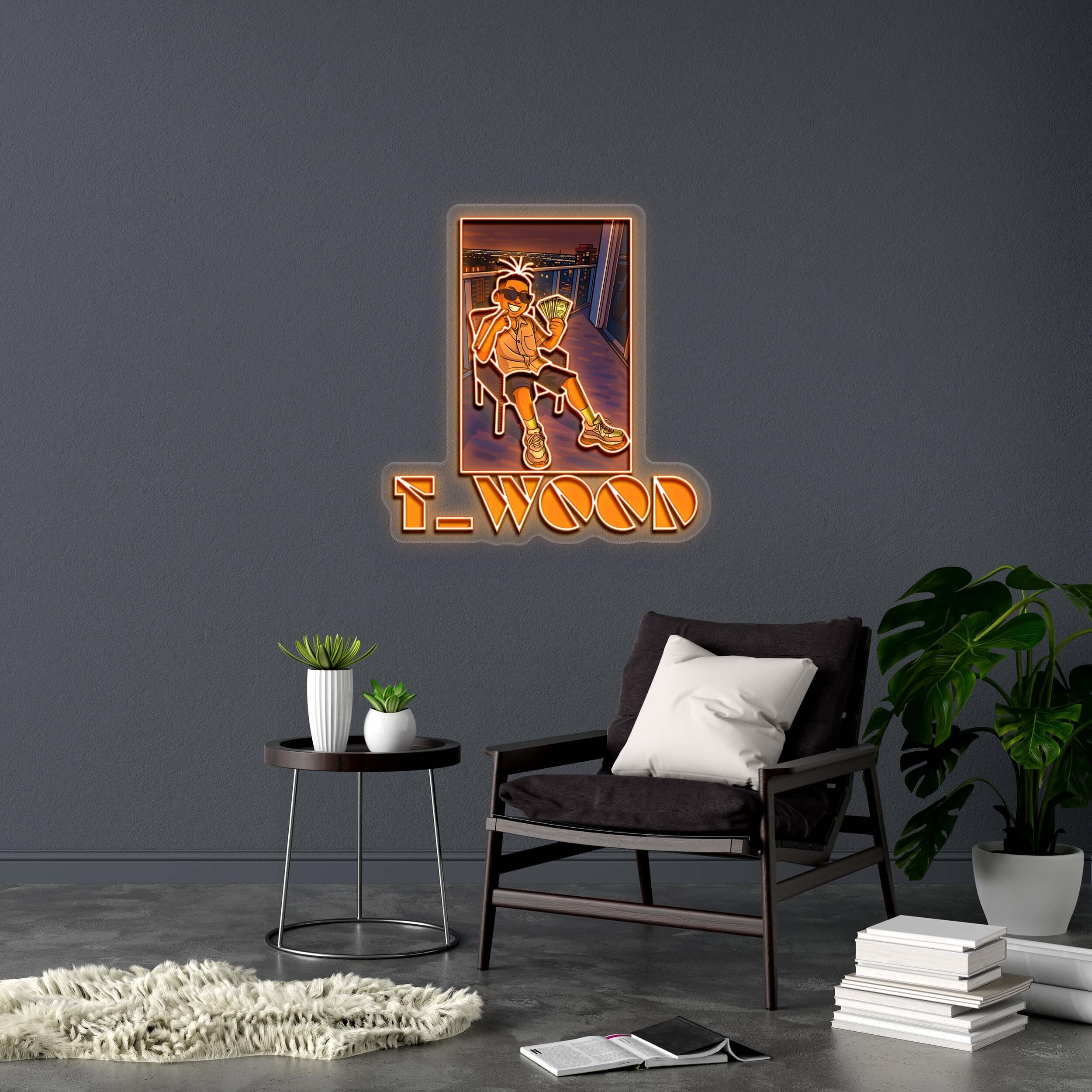 T_WOOD - Premium Neon Artwork